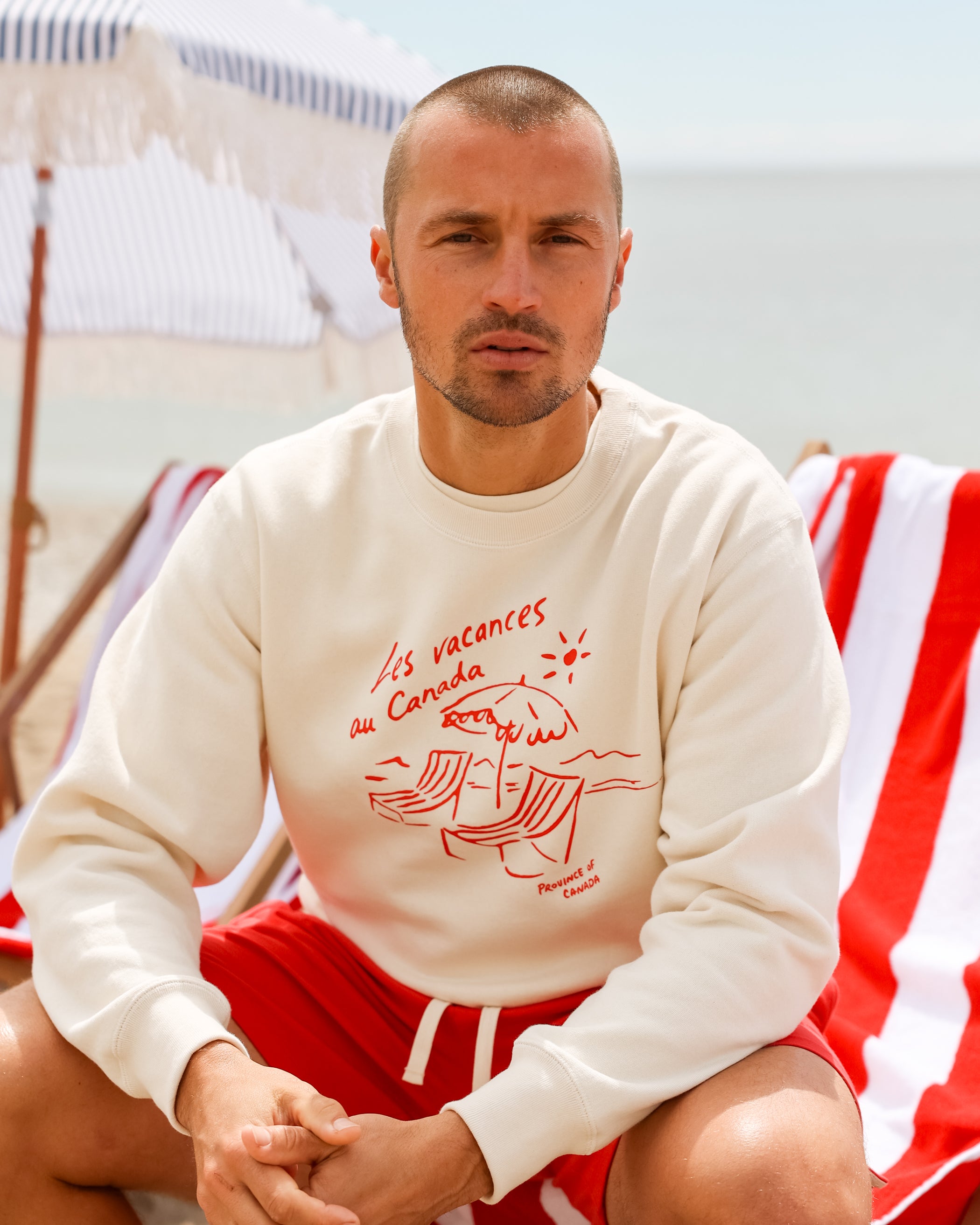 Made in Canada Fleece Les Vacances Sweatshirt Cream - Unisex - Province of Canada