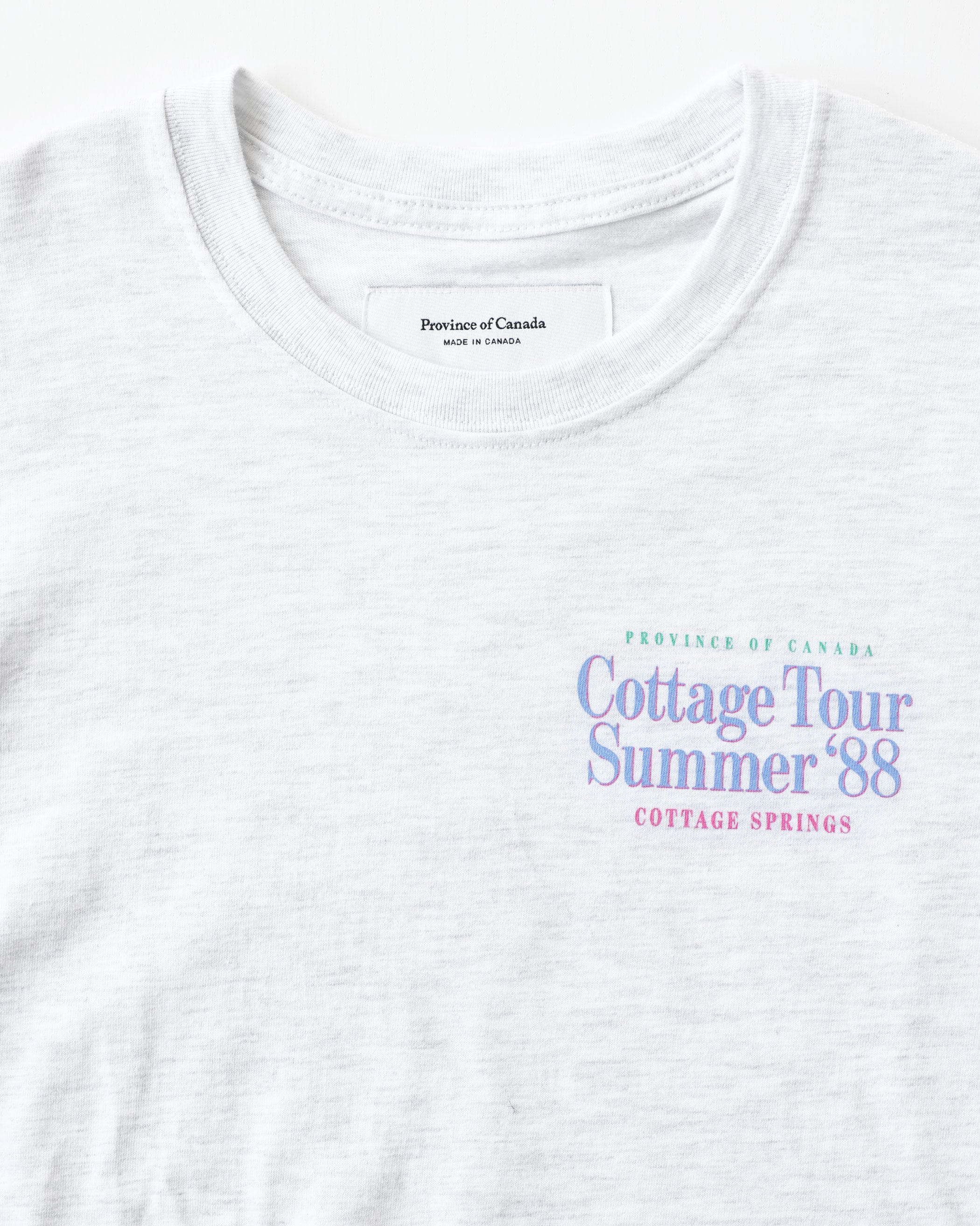 Made in Canada 100% Organic Cotton Cottage Tour Long Sleeve Tee Cloud - Unisex - Province of Canada
