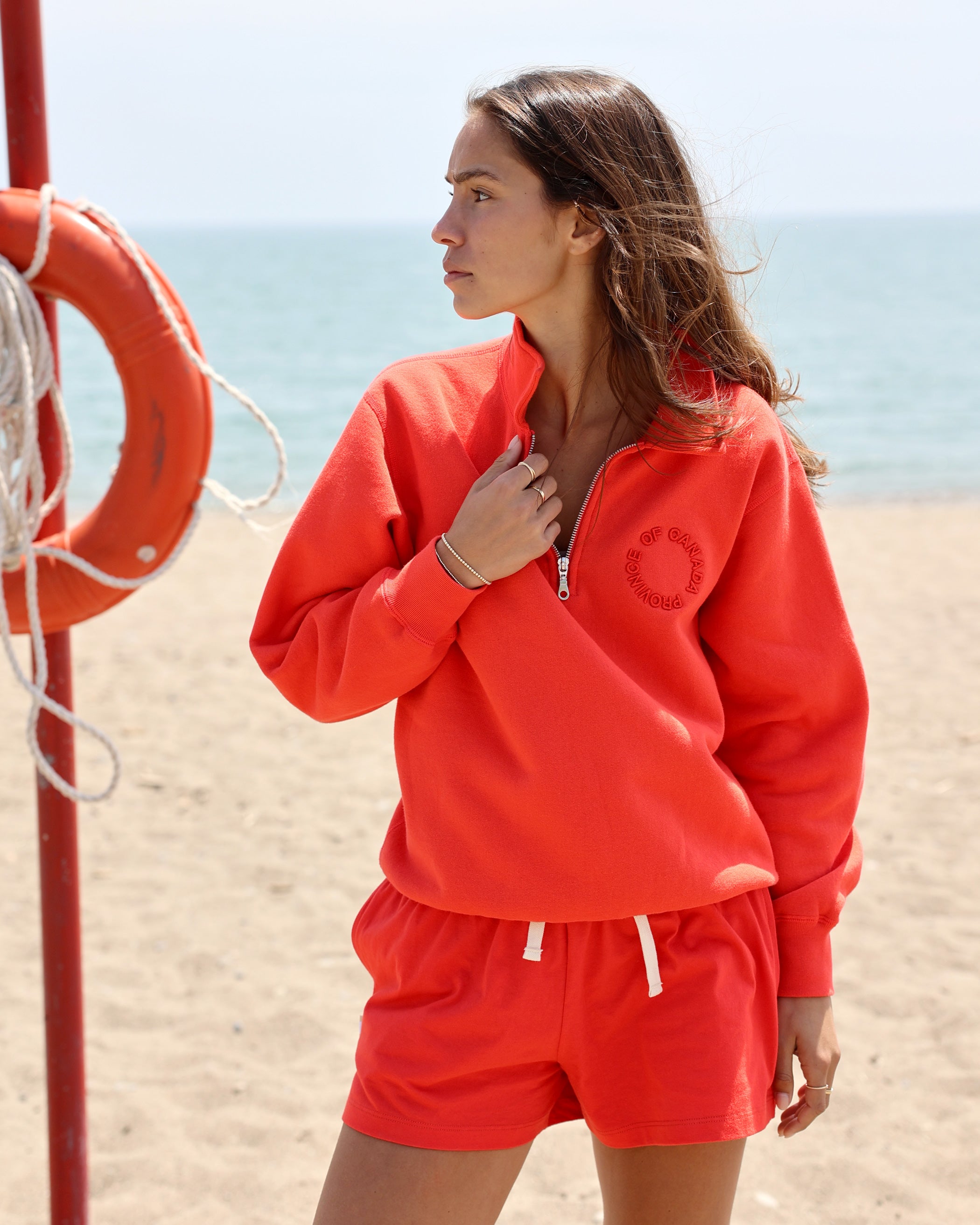 Made in Canada Red Flag Fleece Sweatshirt Tart - Unisex - Province of Canada