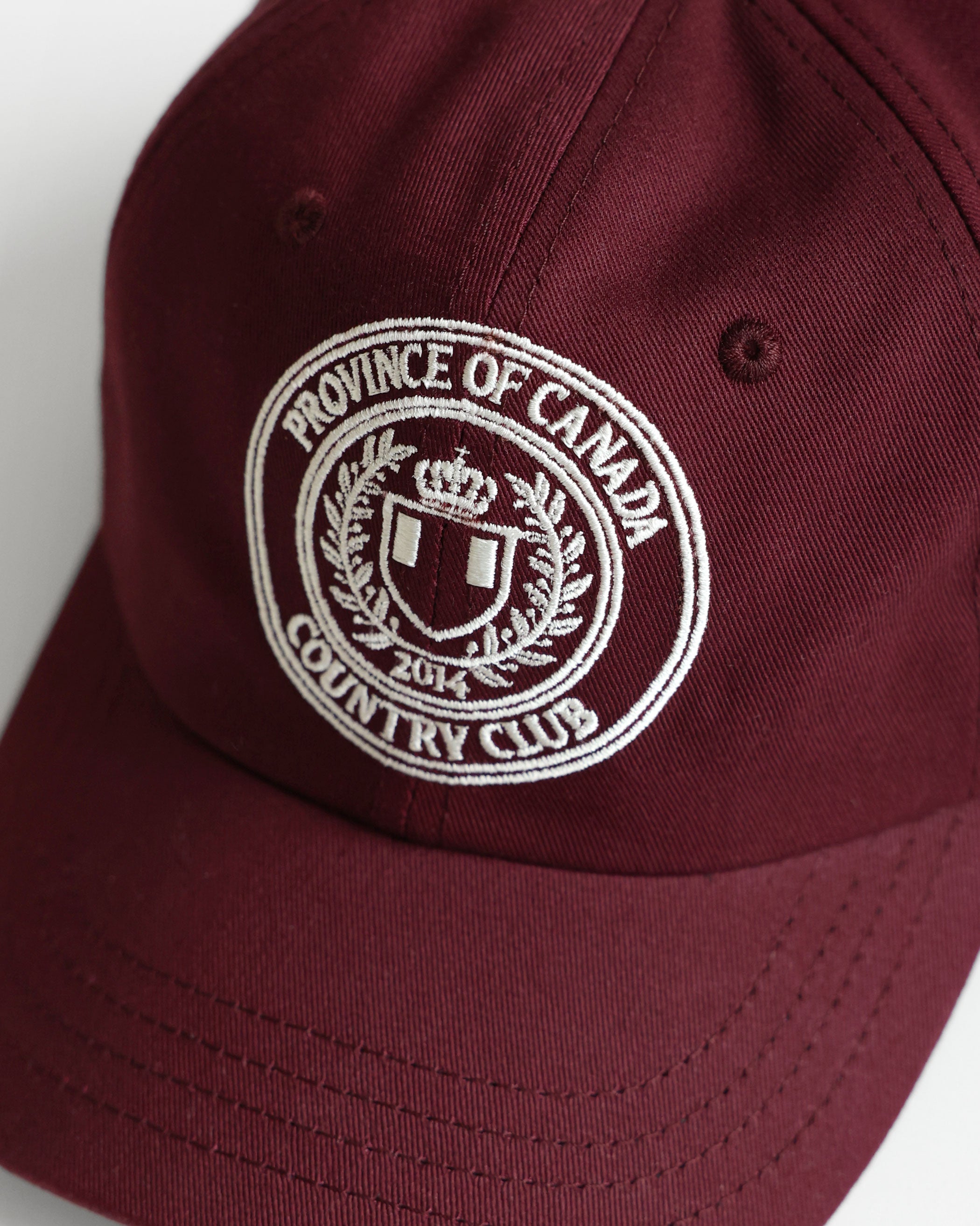 Made in Canada 100% Cotton Country Club Baseball Hat Burgundy - Province of Canada