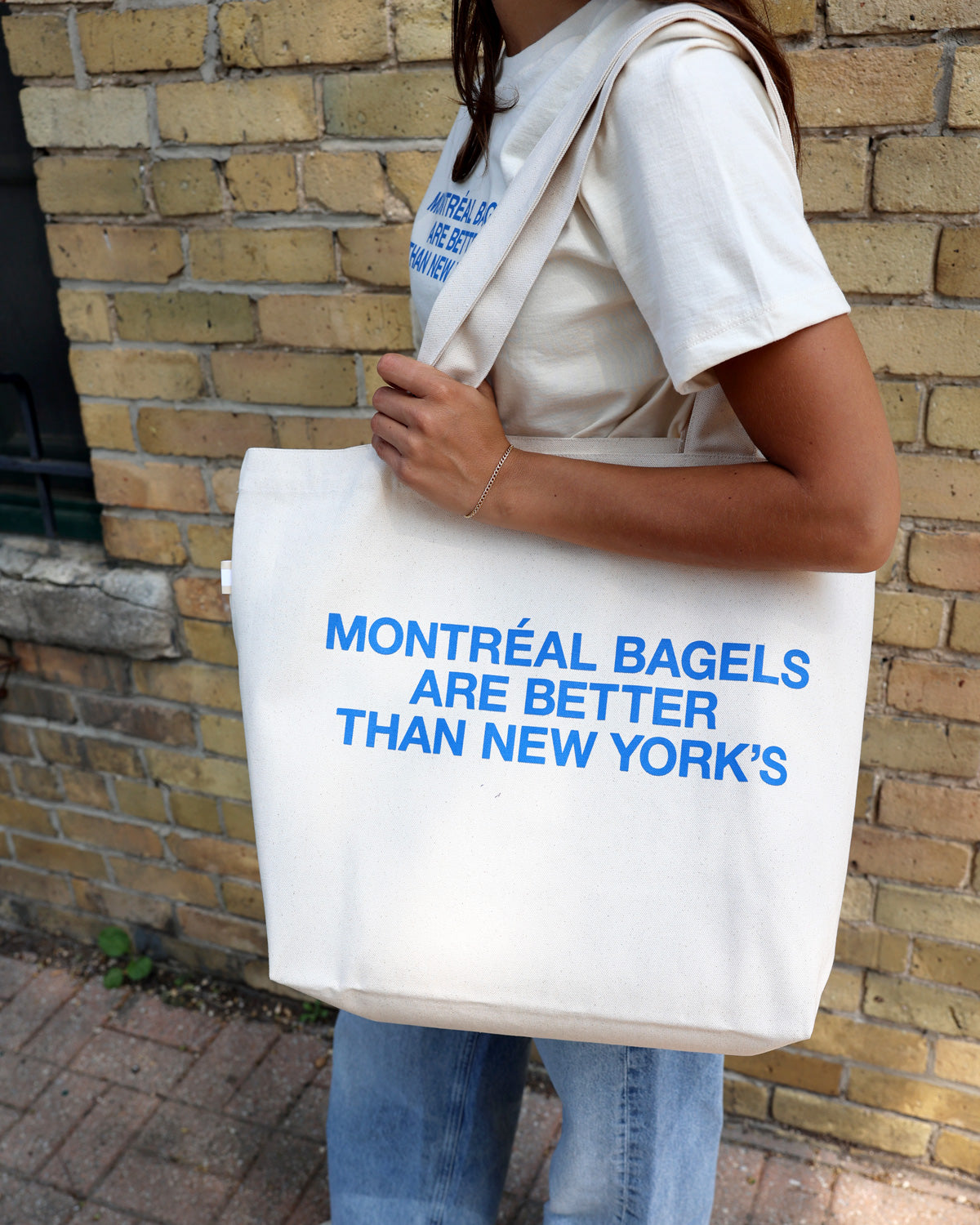 Made in Canada 100% Cotton Montreal Bagels Tote Bag Natural - Province of Canada