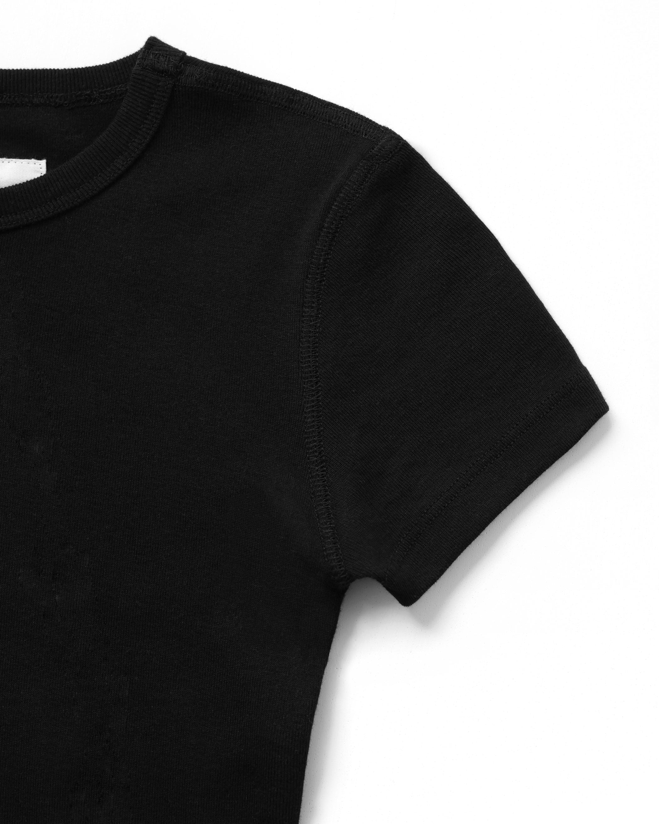 Made in Canada Fitted Rib Tee Black 100% Organic Cotton - Province of Canada