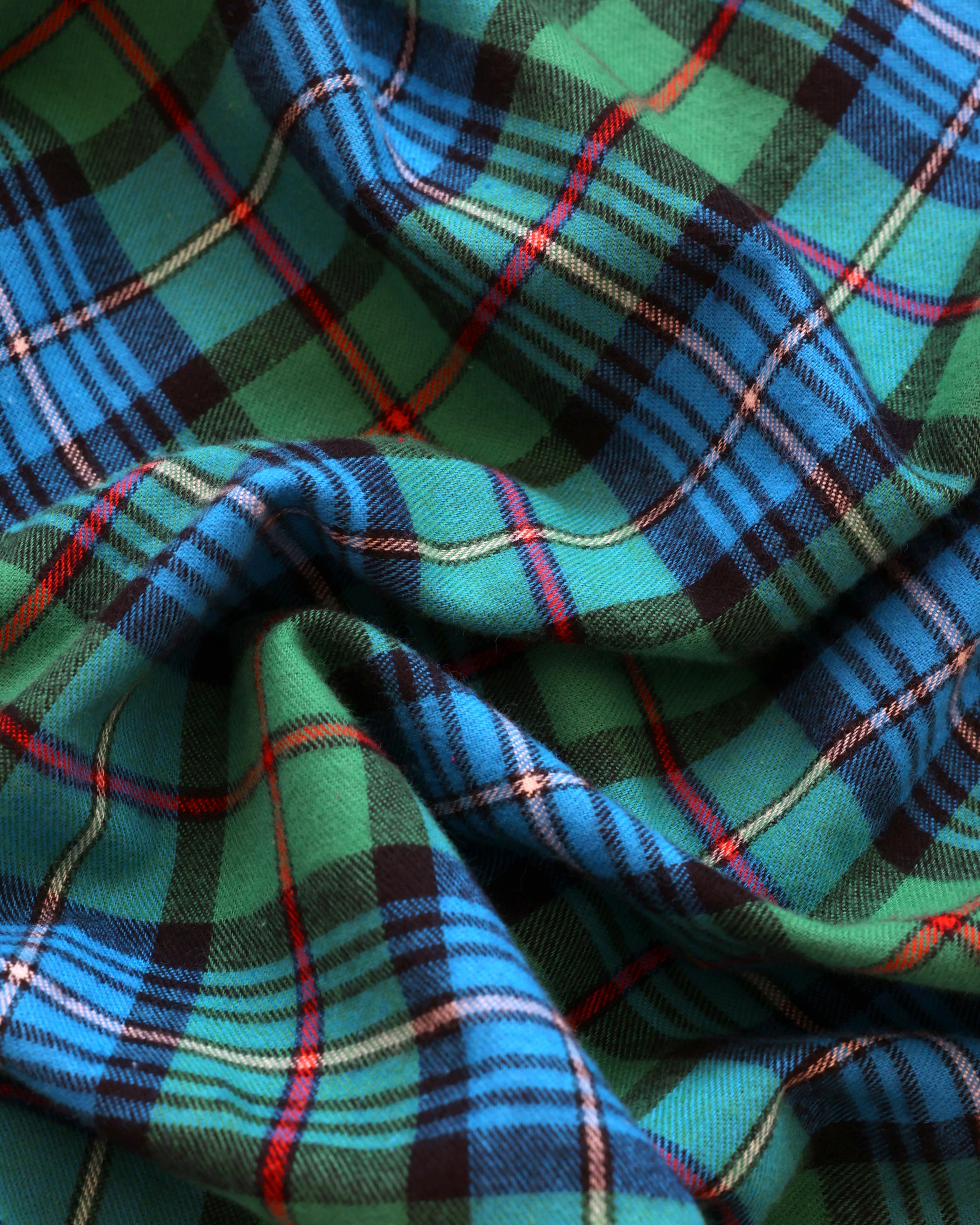 Made in Canada 100% Cotton Evergreen Red Plaid Flannel Shirt Blue Green - Unisex - Province of Canada