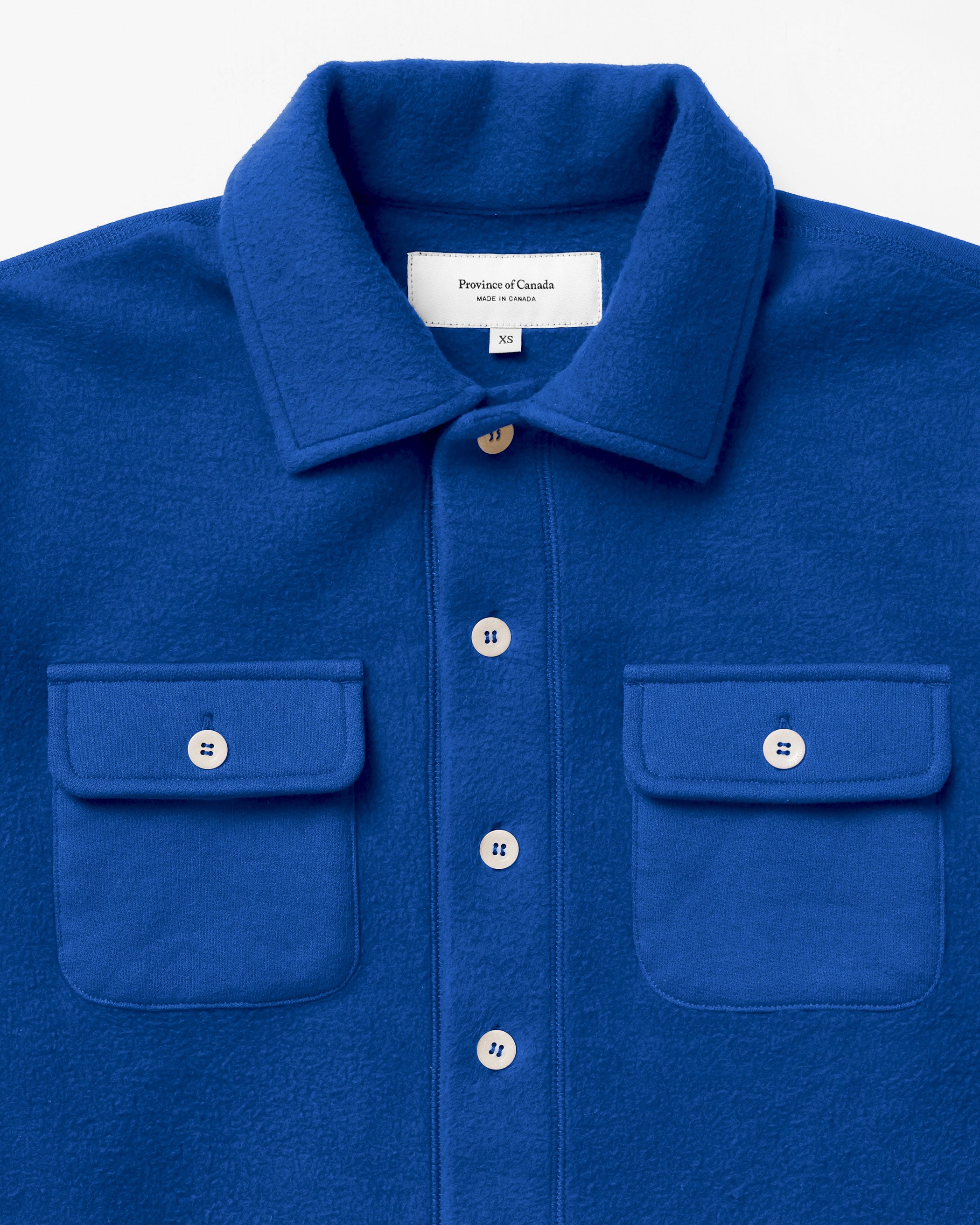 Reverse Fleece Overshirt Royal - Unisex - Made in Canada - Province of Canada