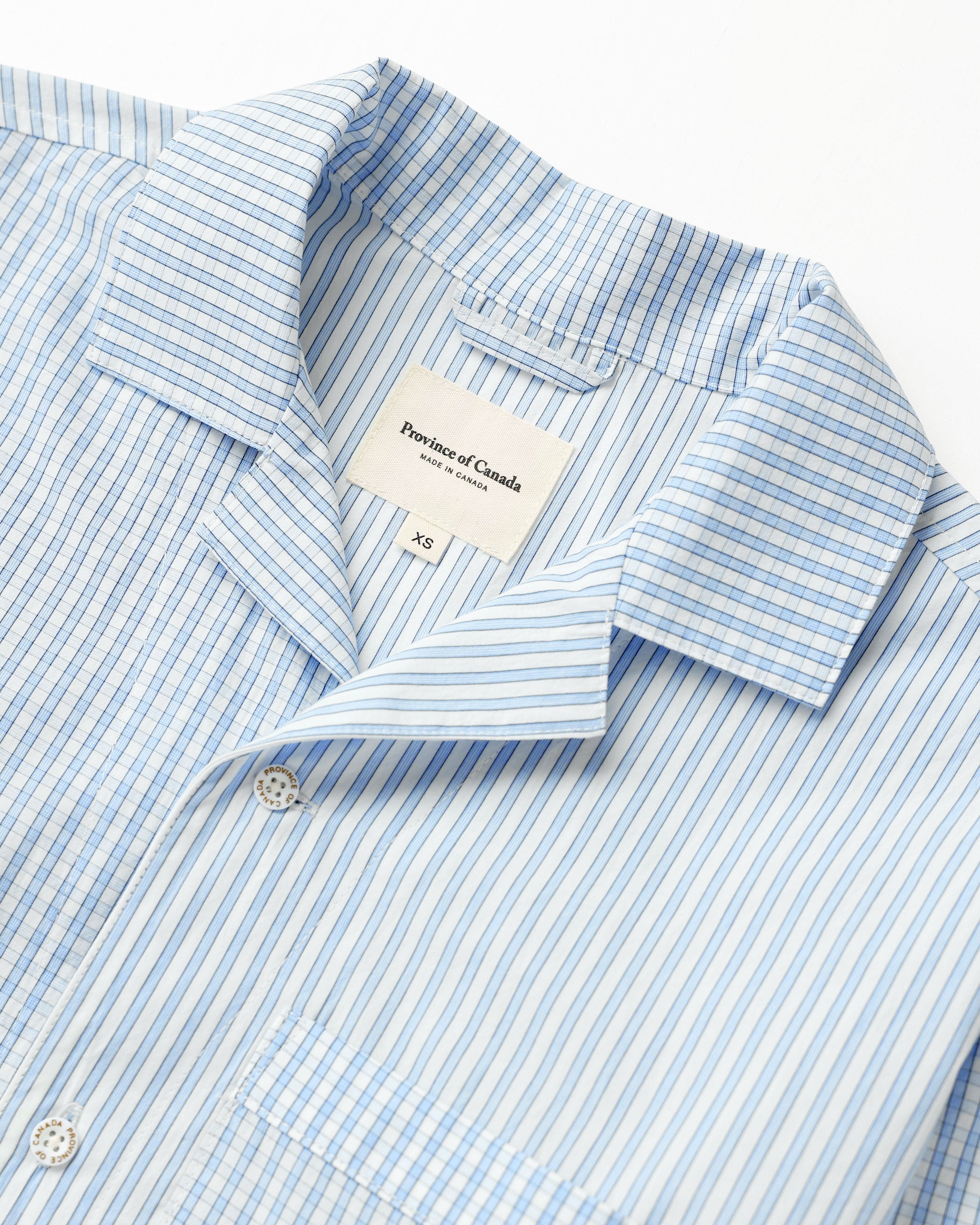 Made in Canada 100% Cotton Pyjama Shirt Blue Patchwork - Unisex - Province of Canada