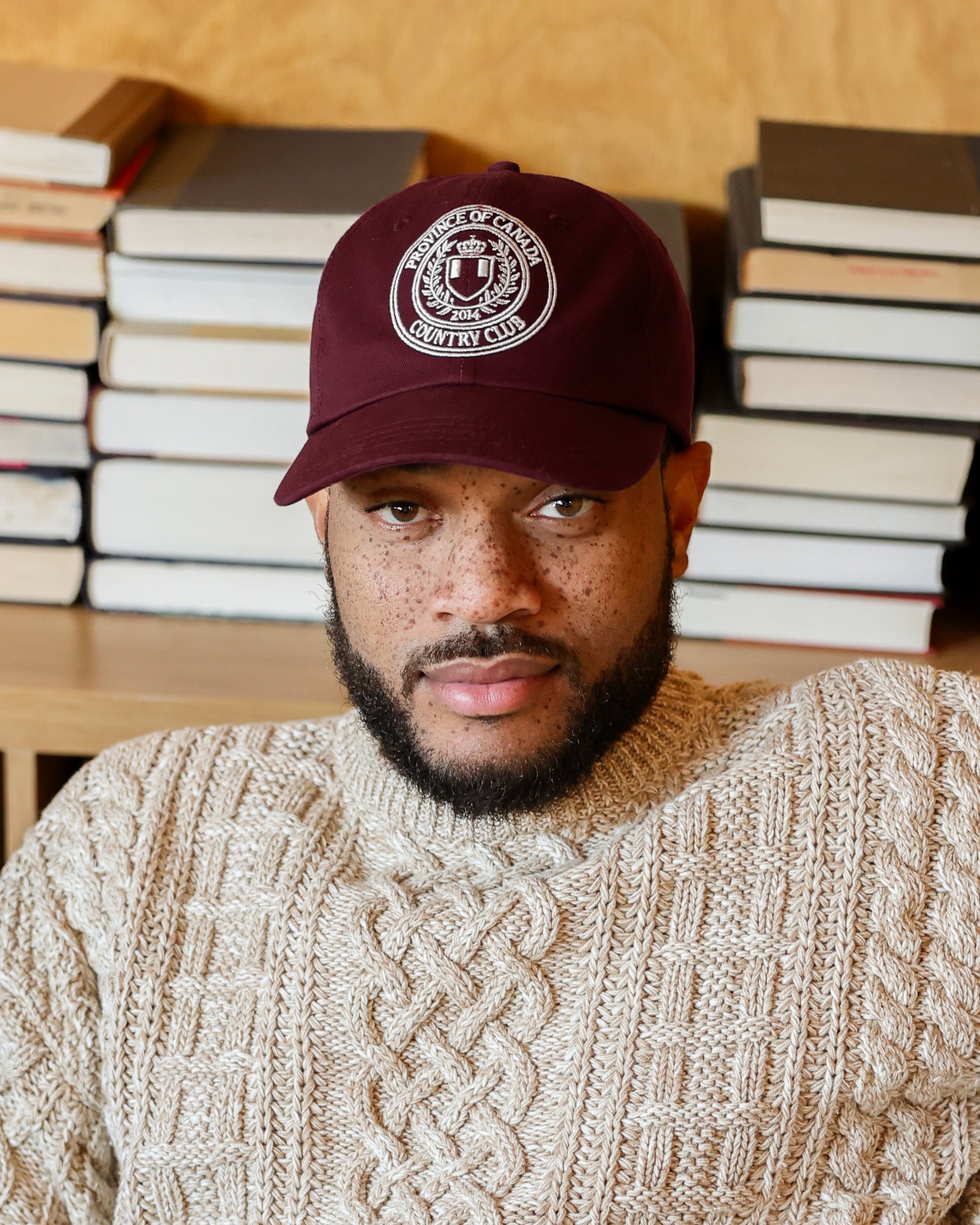 Made in Canada 100% Cotton Country Club Baseball Hat Burgundy - Province of Canada