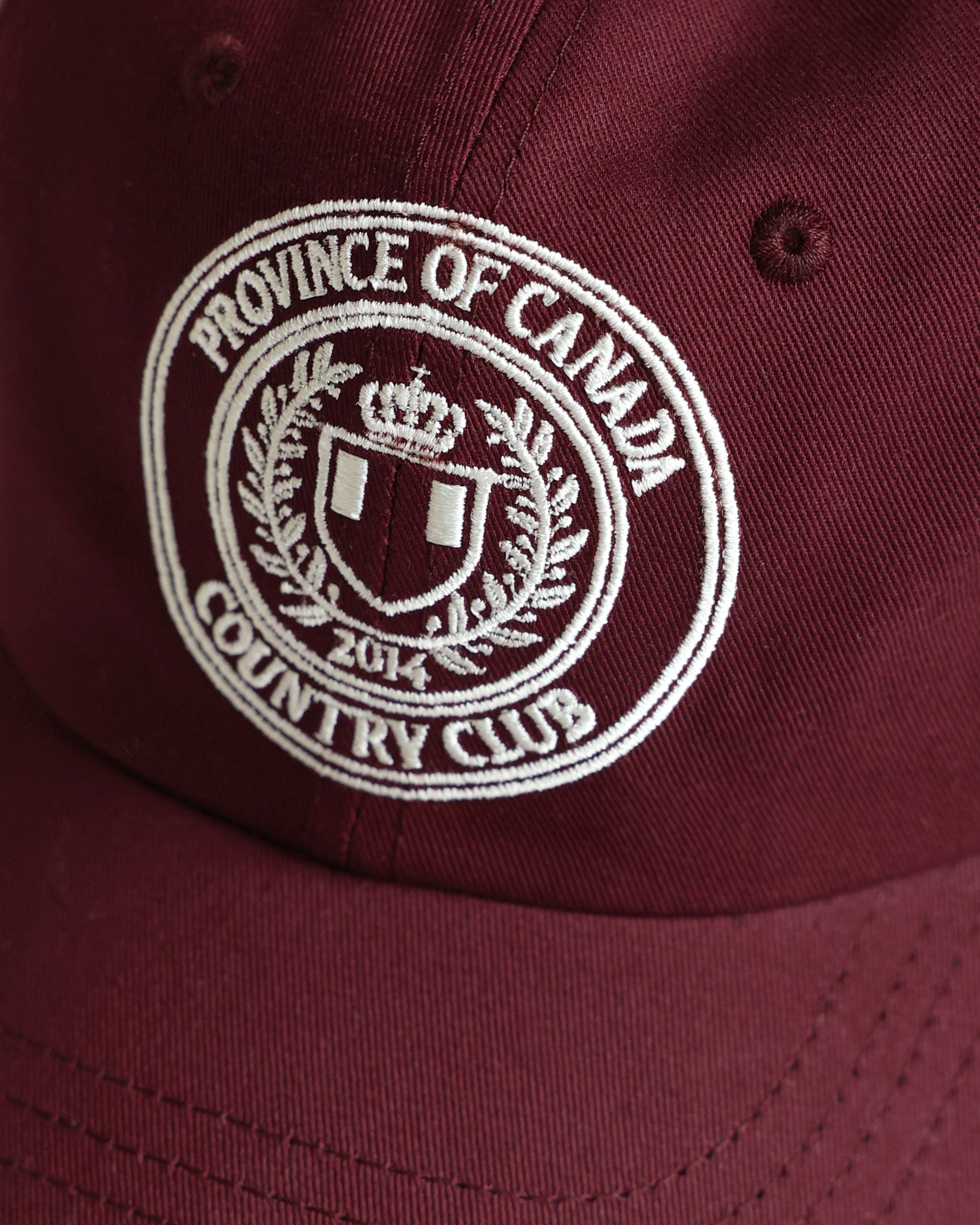Made in Canada 100% Cotton Country Club Baseball Hat Burgundy - Province of Canada
