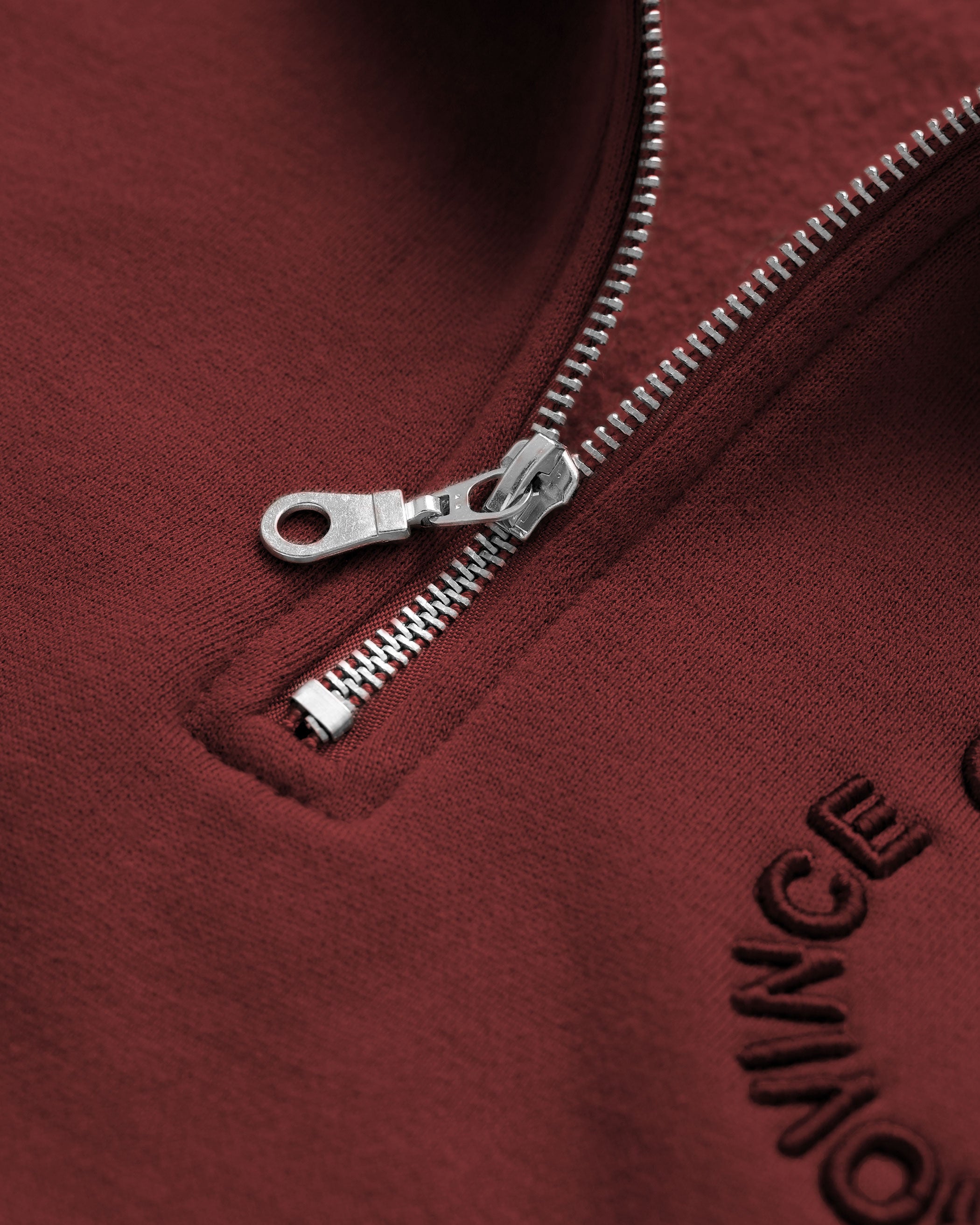 Made in Canada Half Zip Fleece Sweatshirt Red Unisex - Province of Canada