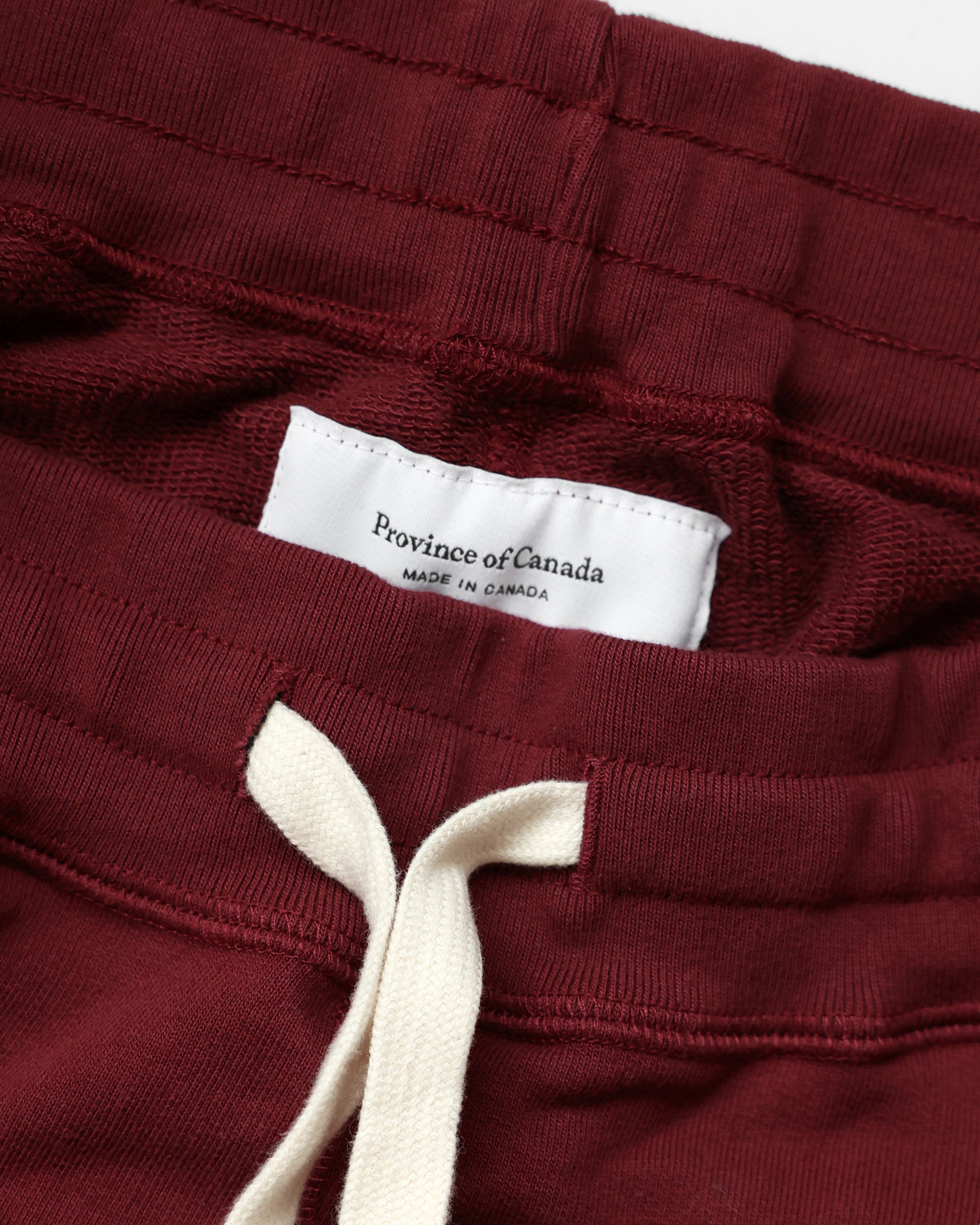 Made in Canada 100% Cotton Skinny French Terry Sweatpant Burgundy - Unisex - Province of Canada