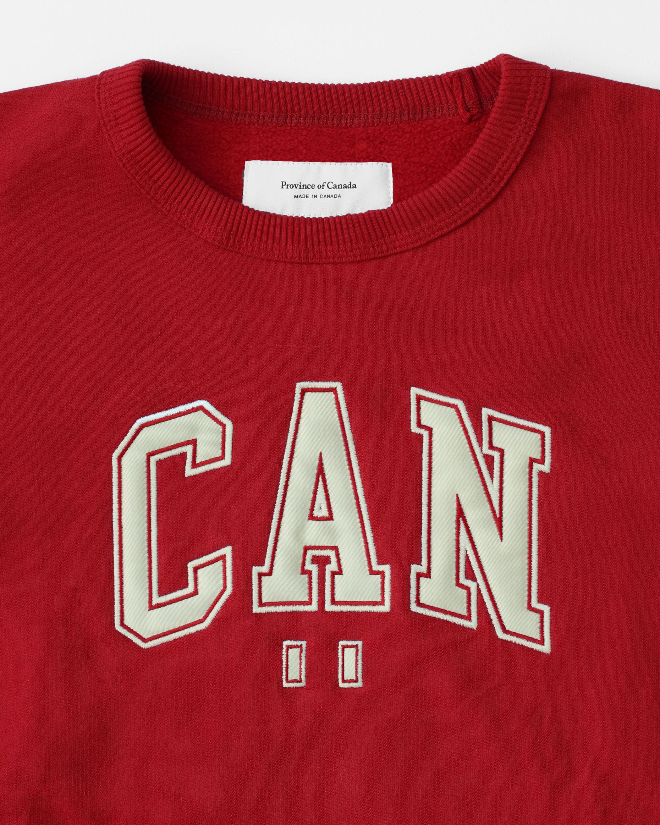 100% Cotton Fleece CAN Sweatshirt Red- Unisex - Province of Canada
