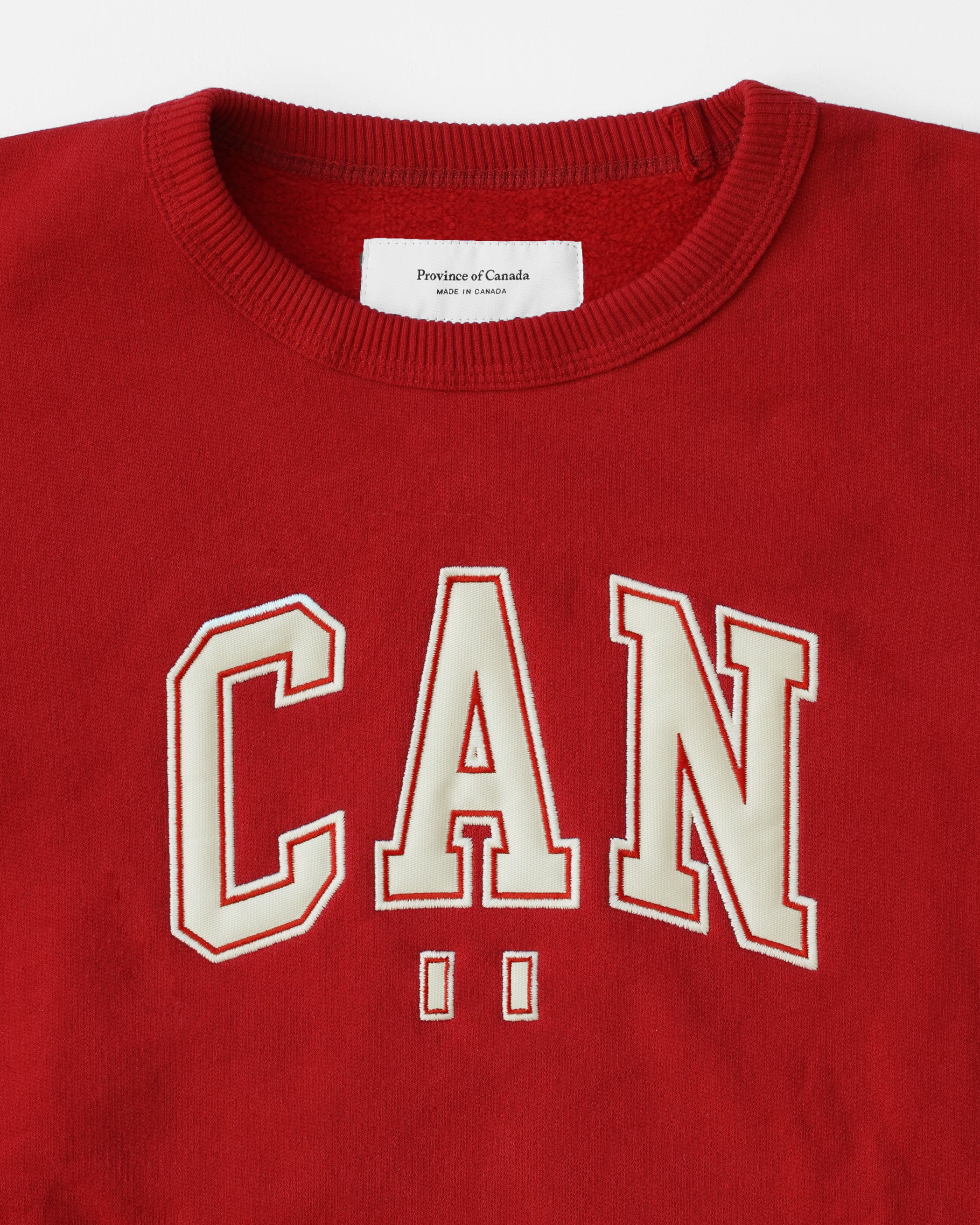 100% Cotton Fleece CAN Sweatshirt Red - Unisex - Province of Canada
