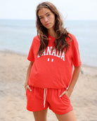 Made in Canada Organic Cotton Canada Day T-Shirt Tee Tart Red - Unisex - Province of Canada