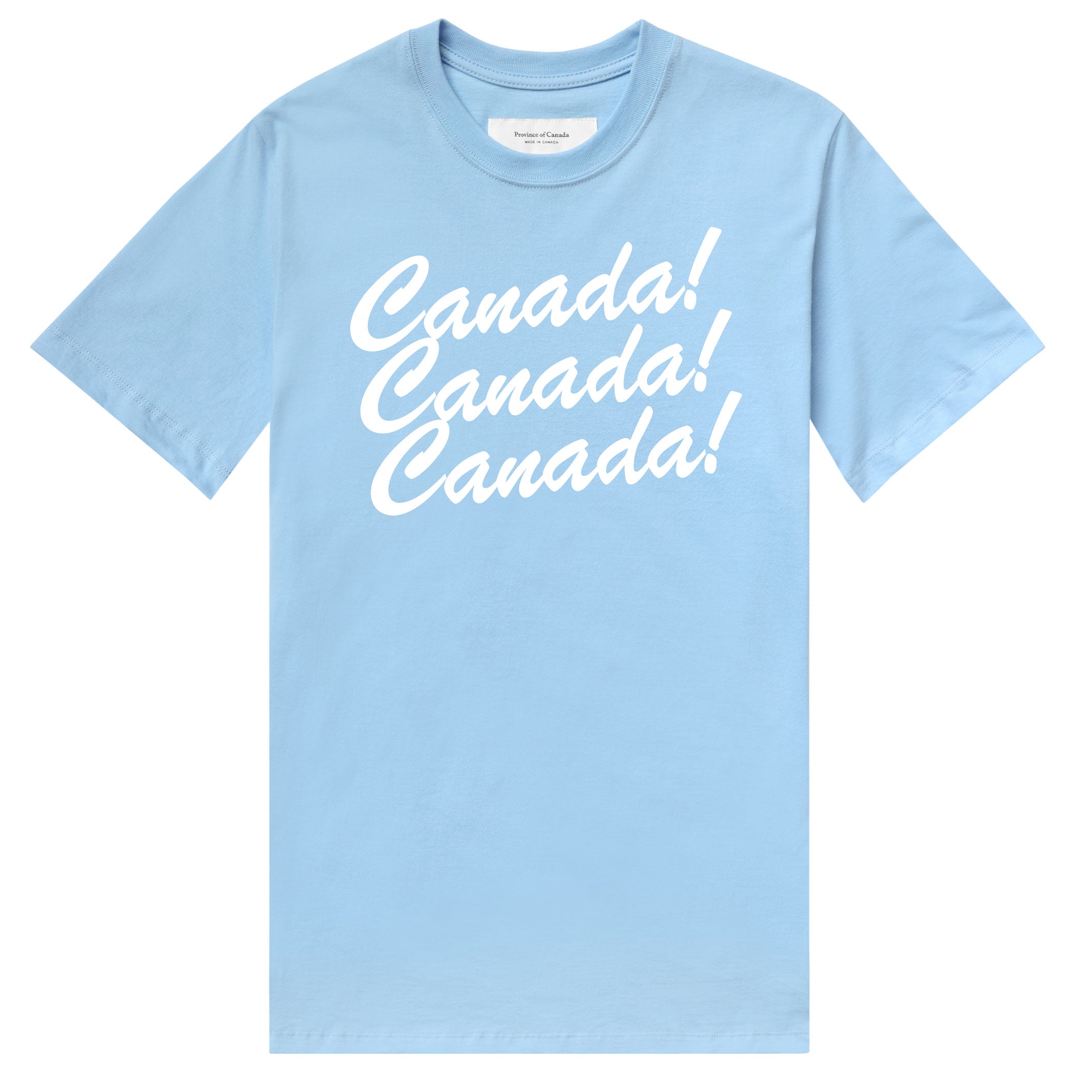 Made in Canada 100% Organic Cotton Canada Canada Canada Tee Sky Blue - Unisex - Province of Canada