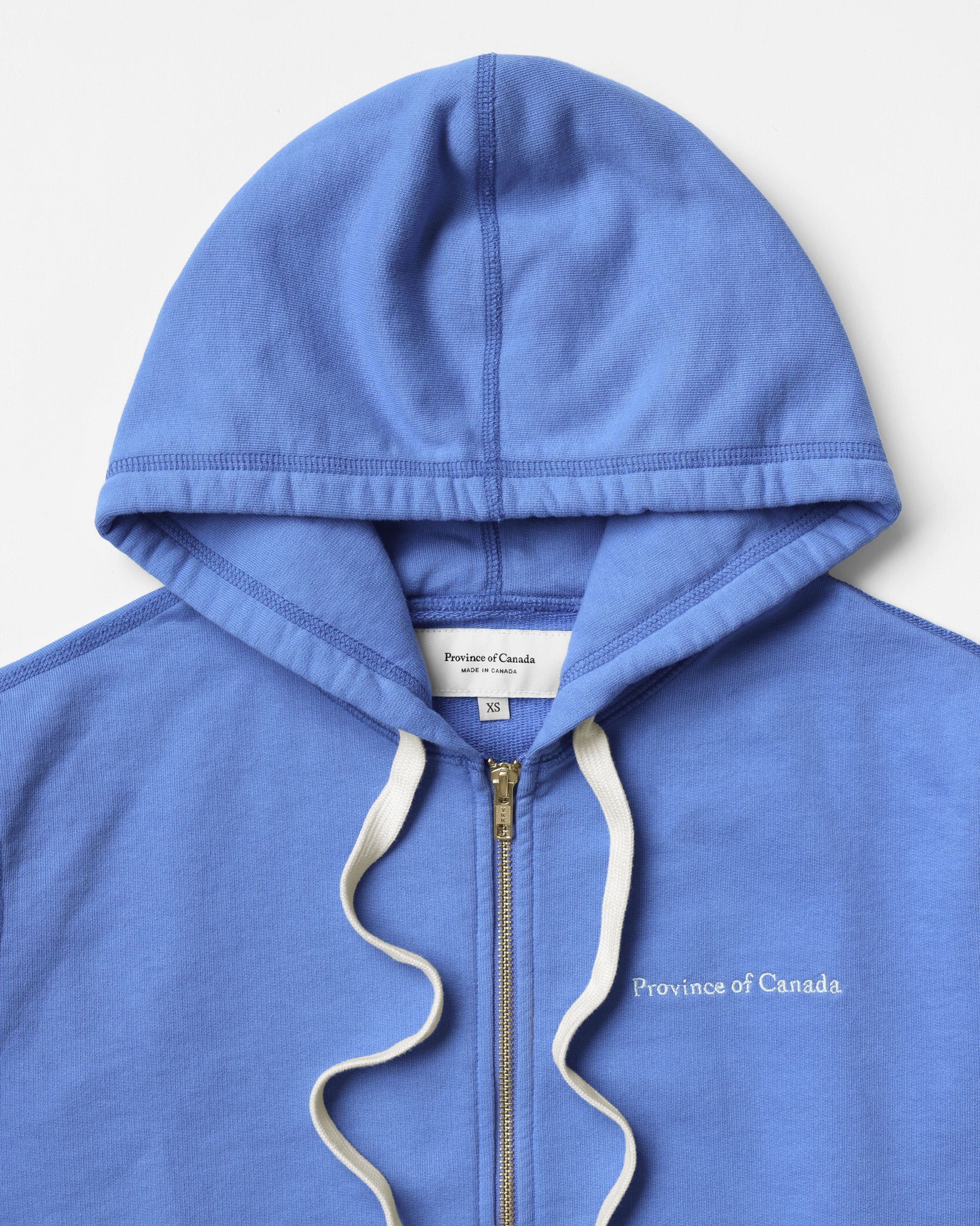 Made in Canada 100% Cotton French Terry Zip Hoodie Cerulean Blue - Unisex - Province of Canada