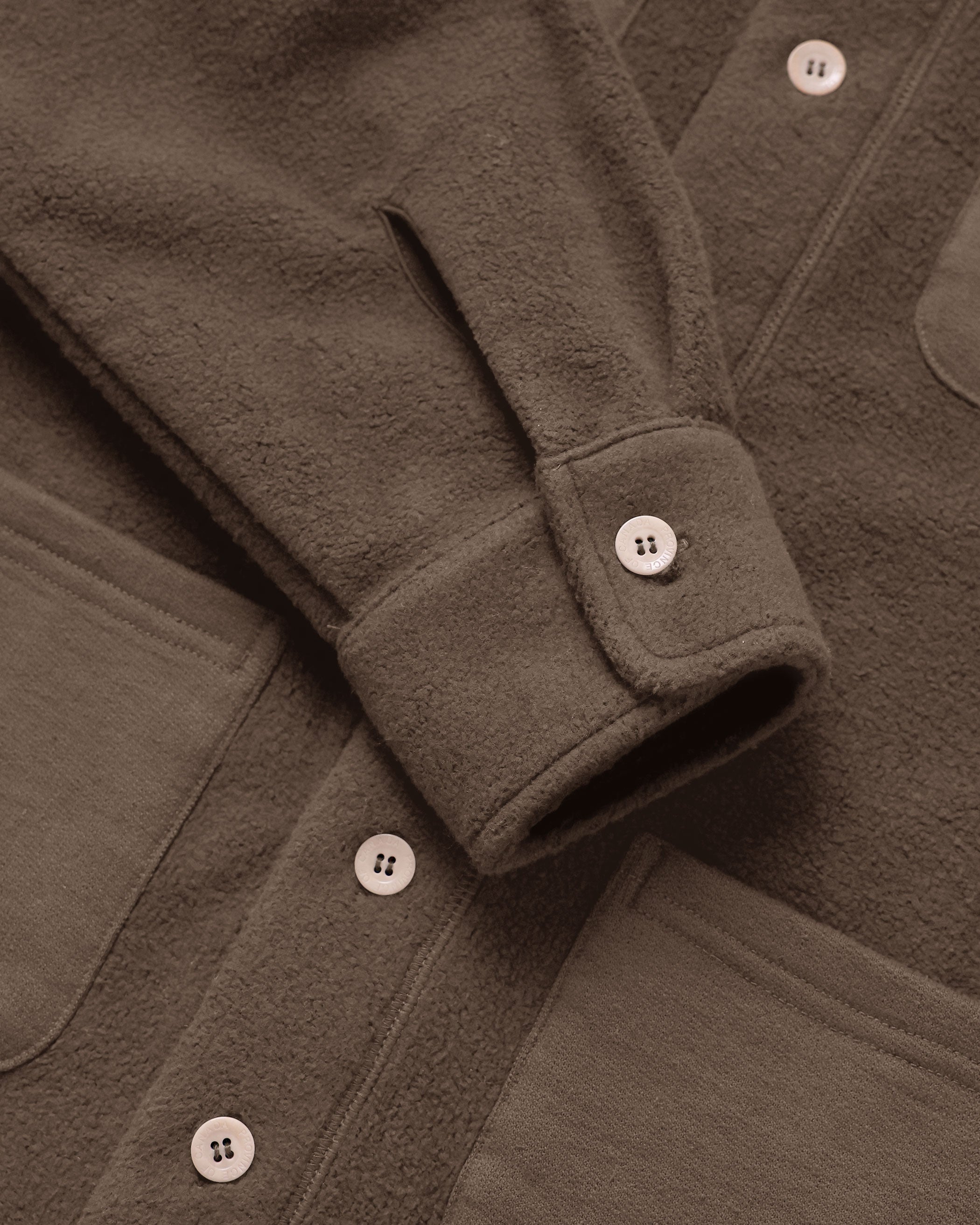 Reverse Fleece Overshirt Chestnut - Unisex - Made in Canada - Province of Canada