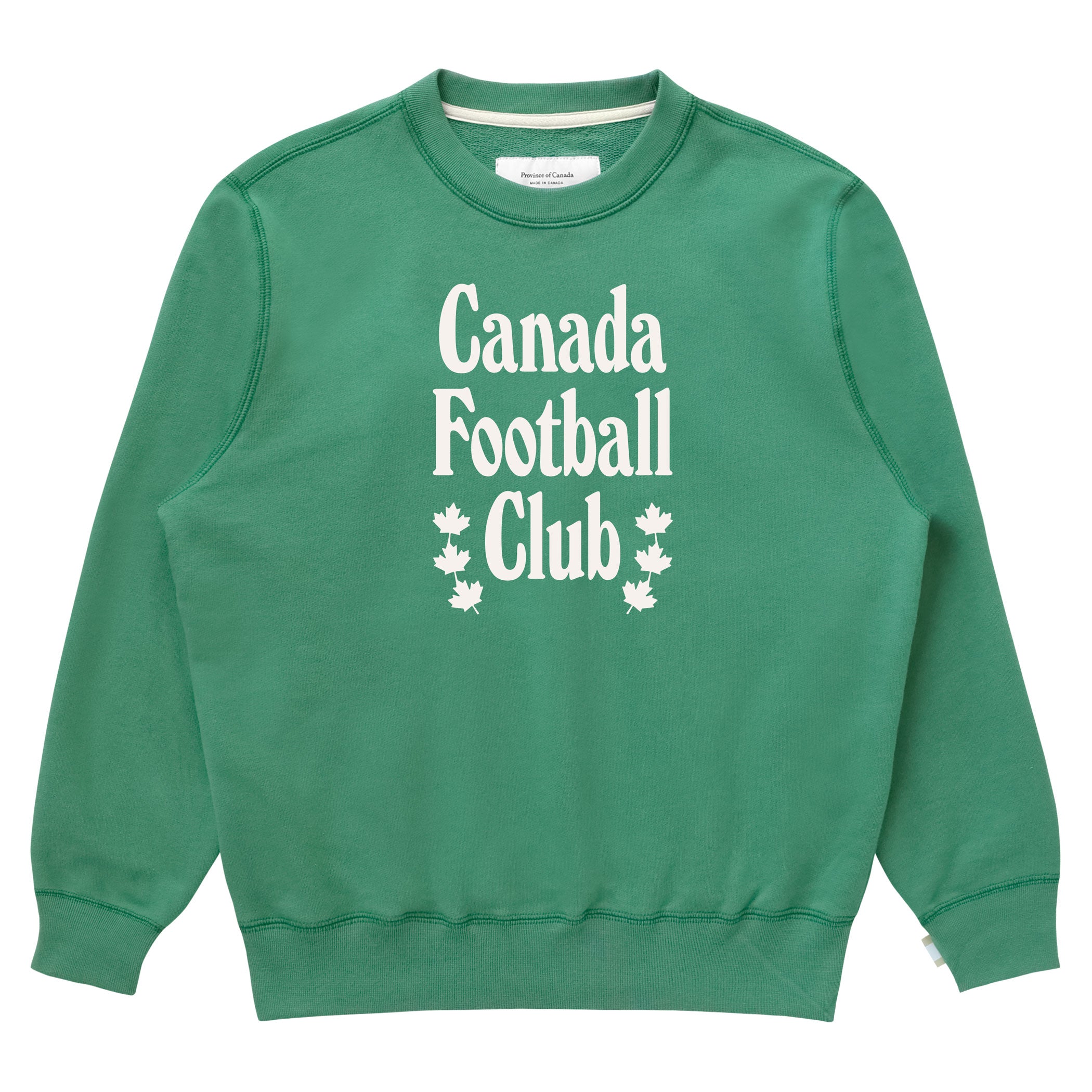 Made in Canada 100% Organic Cotton Canada Football Club Sweatshirt Green - Unisex - Province of Canada