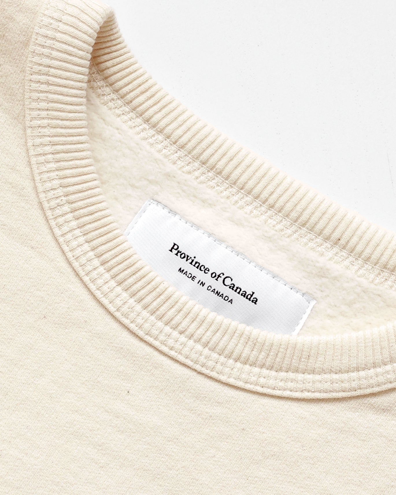 Ossington Fleece Sweatshirt Cream - Made in Canada - Province of Canada