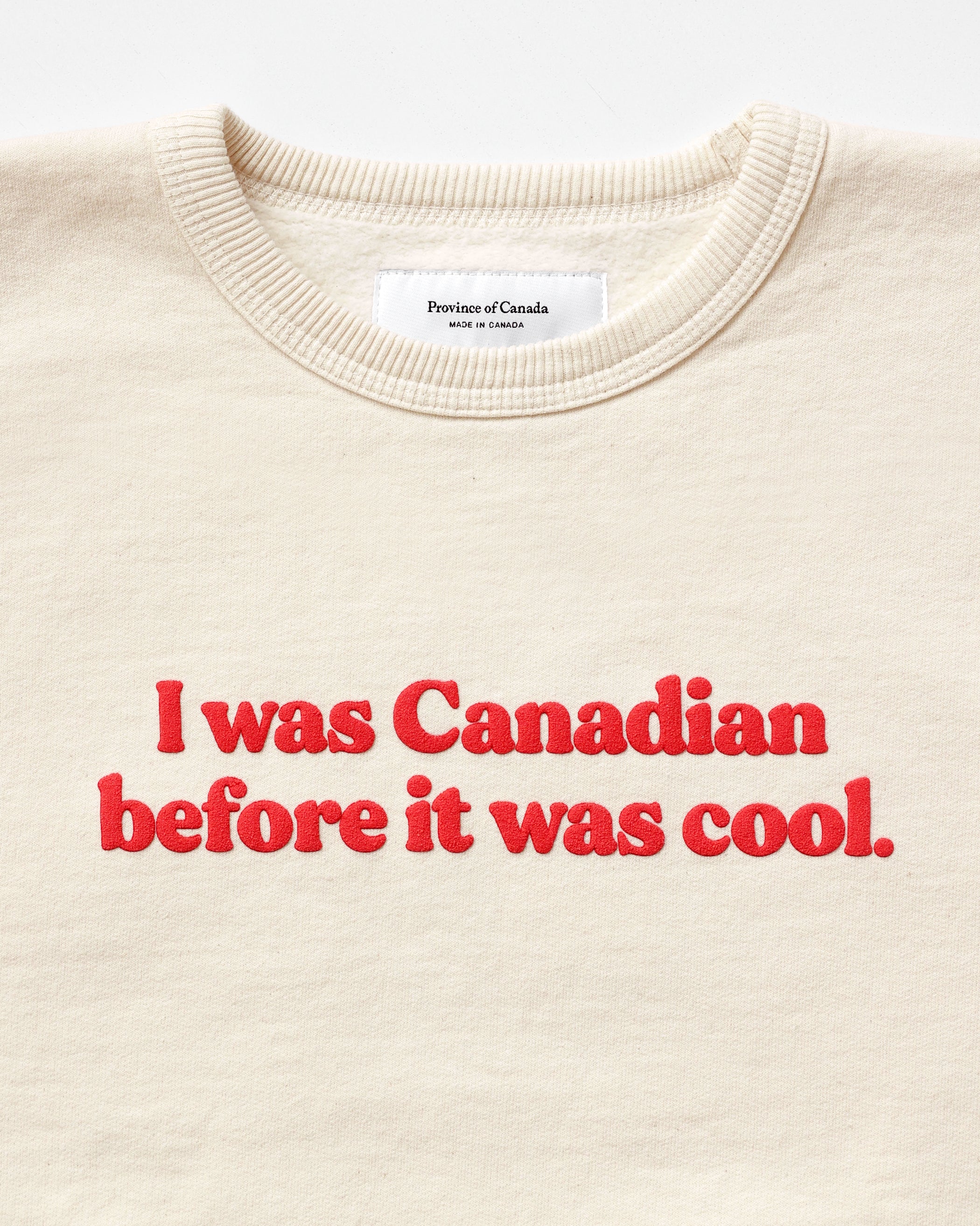 Made in Canada Fleece Cool Canadian Sweatshirt Cream - Unisex - Province of Canada