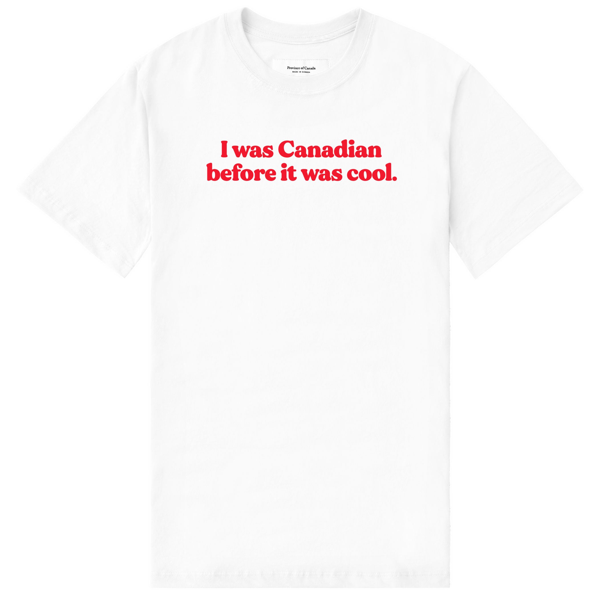 Made in Canada 100% Cotton Cool Canadian Tee White Natural - Province of Canada
