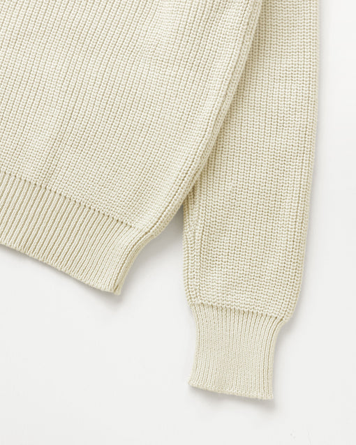 Made in Canada 100% Cotton Knit Half Zip Sweater Cream - Unisex - Province of Canada