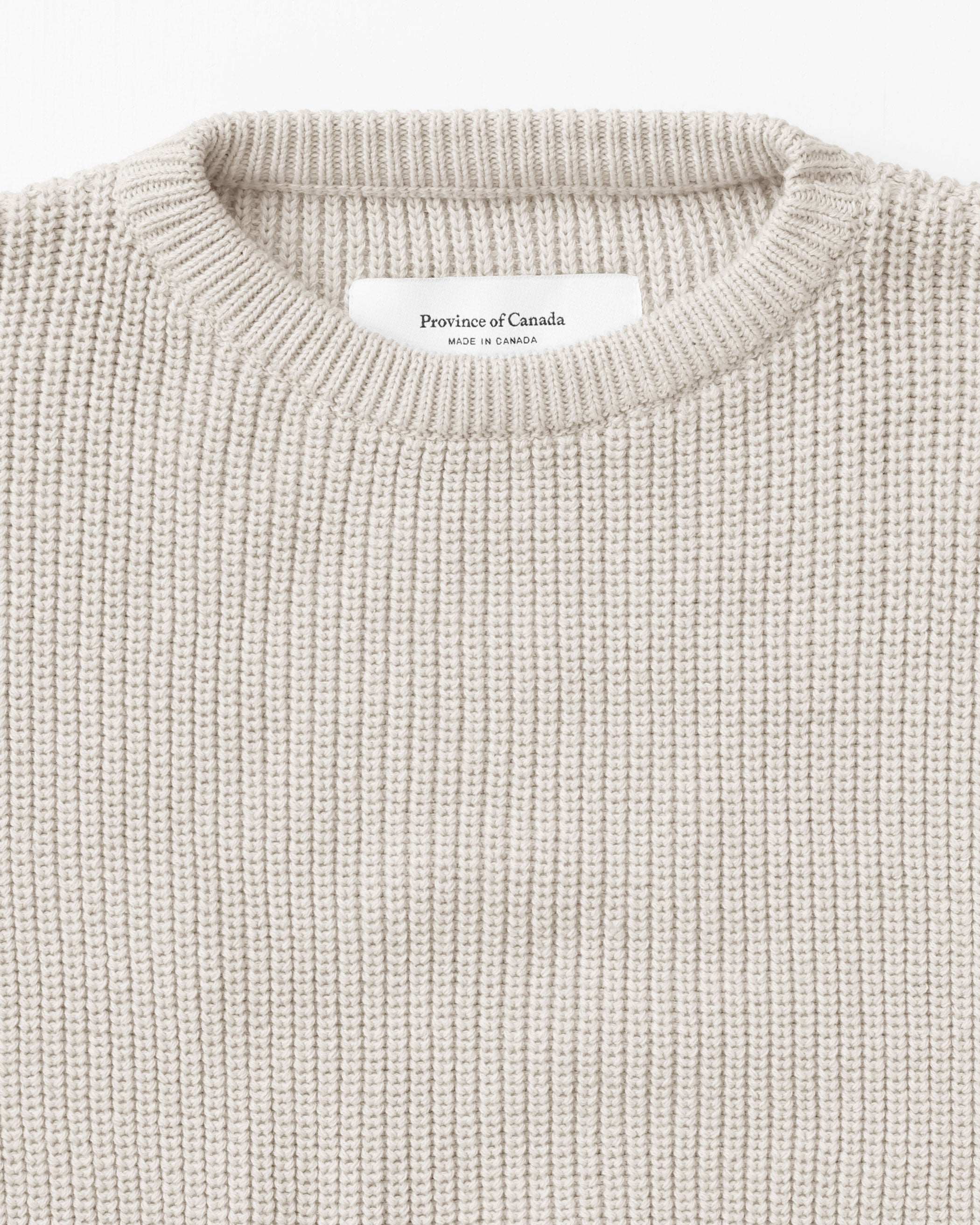 Made in Canada Cotton Knit Sweater Ecru 100% Cotton - Unisex - Province of Canada