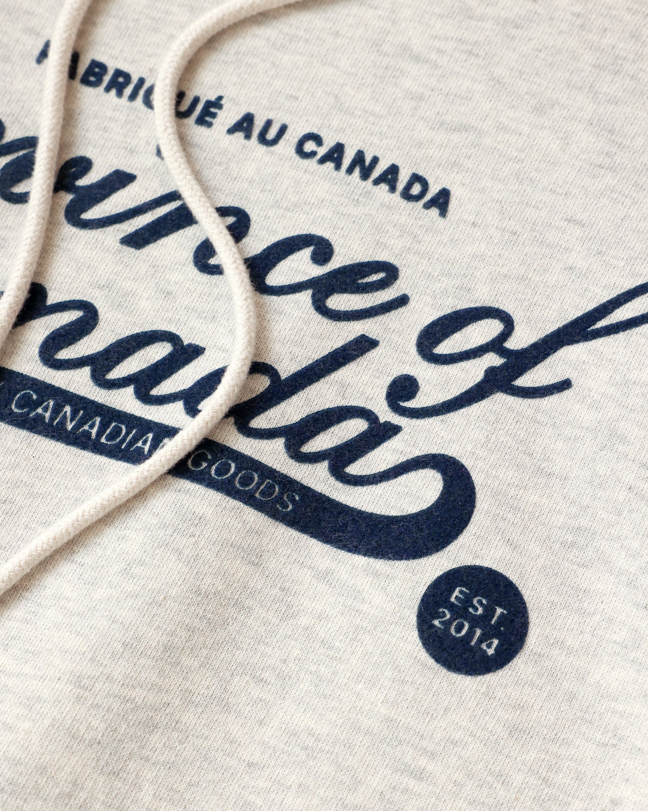 Made in Canada Fleece Script Logo Hoodie Eggshell - Unisex - Province of Canada
