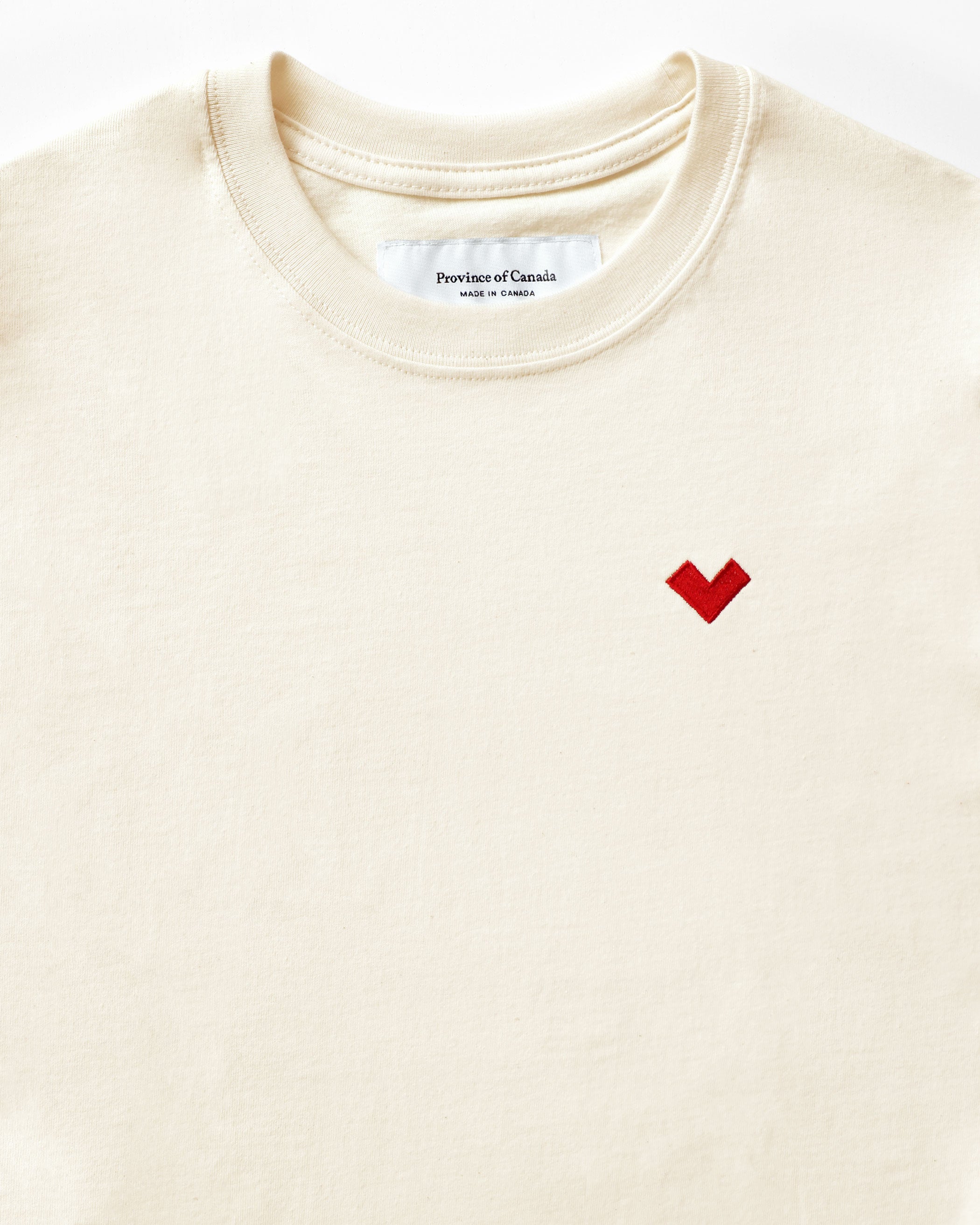 Made in Canada Organic Cotton Heart Tee Natural - Unisex - Province of Canada