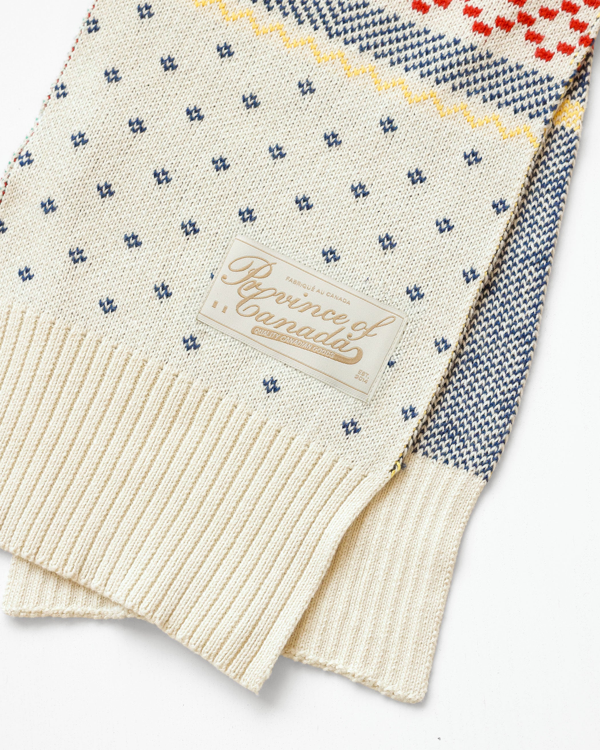 Made in Canada 100% Cotton Fair Isle Cotton Knit Scarf - Province of Canada