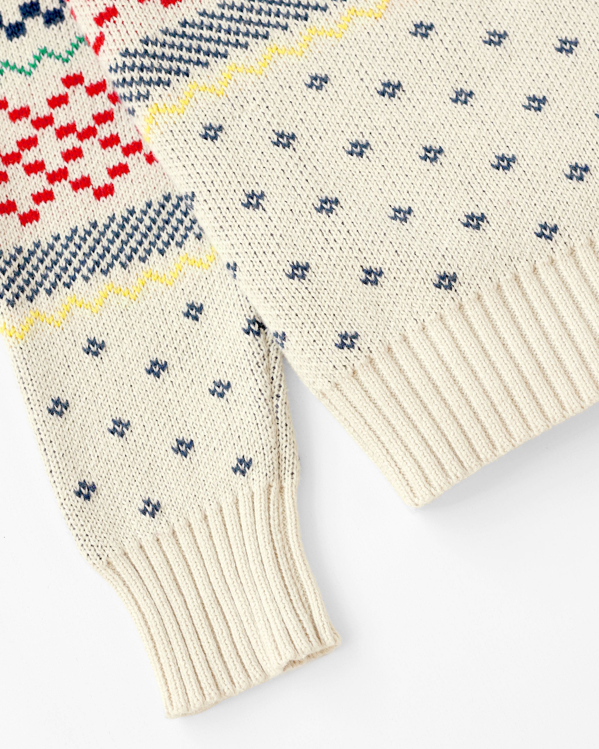 Made in Canada 100% Cotton Fair Isle Cotton Knit Sweater - Unisex - Province of Canada