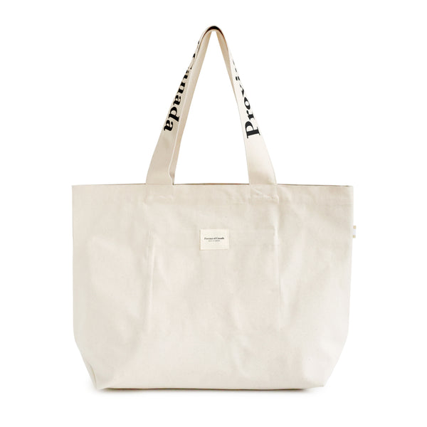 100% Cotton Made in Canada Large Wordmark Tote Bag Natural Canvas - Province of Canada