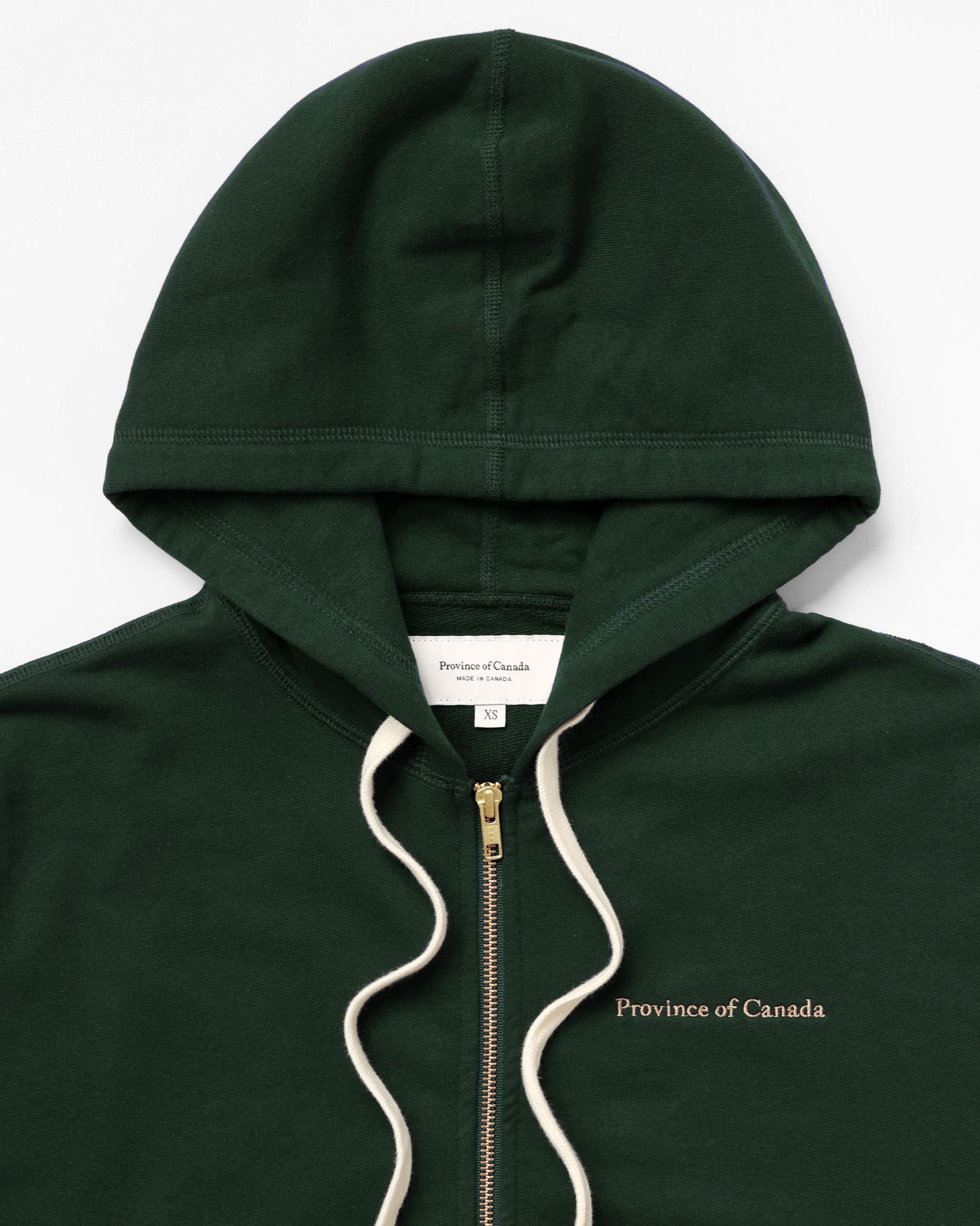 Made in Canada 100% Cotton French Terry Zip Hoodie Forest Green - Unisex - Province of Canada
