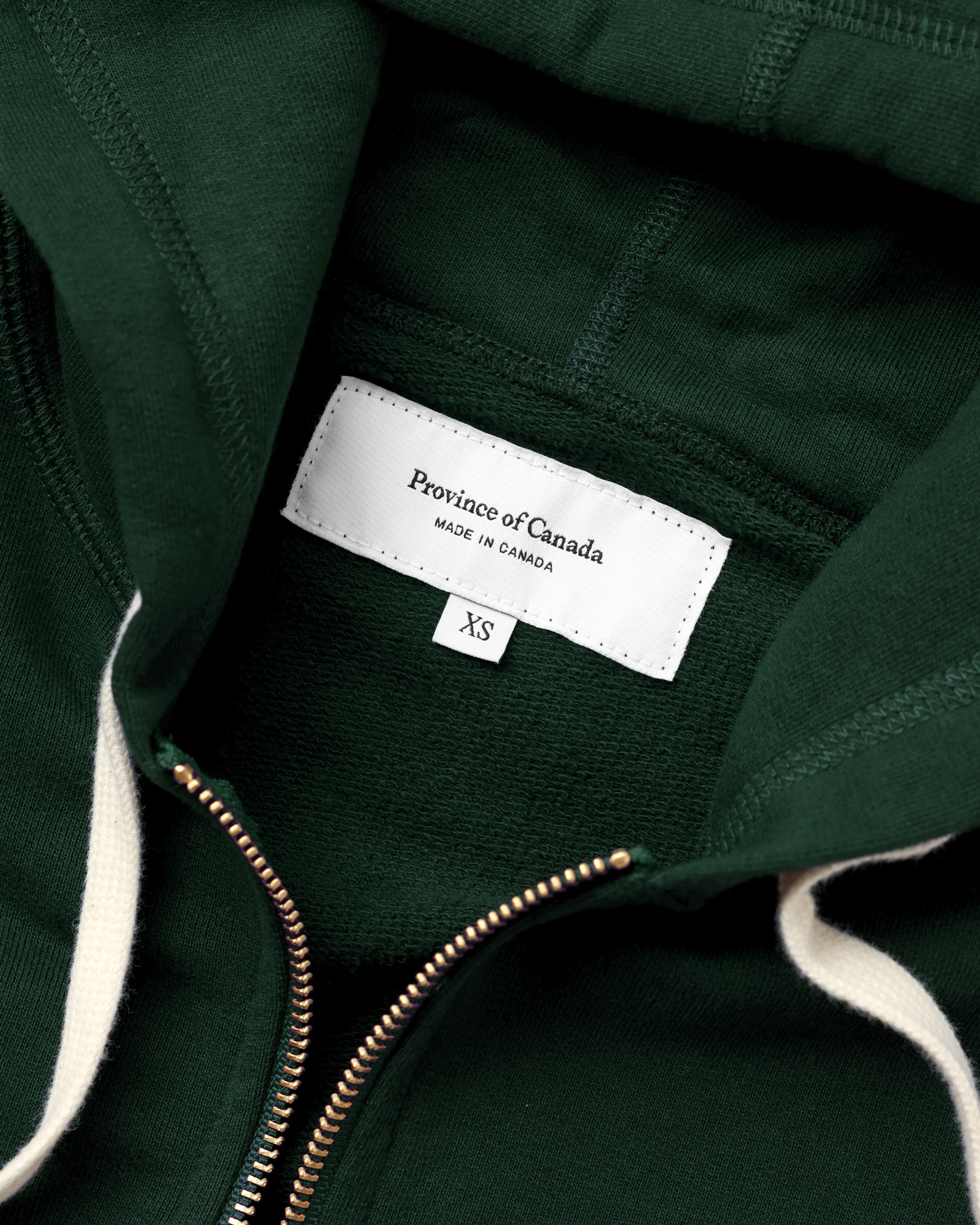 Made in Canada 100% Cotton French Terry Zip Hoodie Forest Green - Unisex - Province of Canada