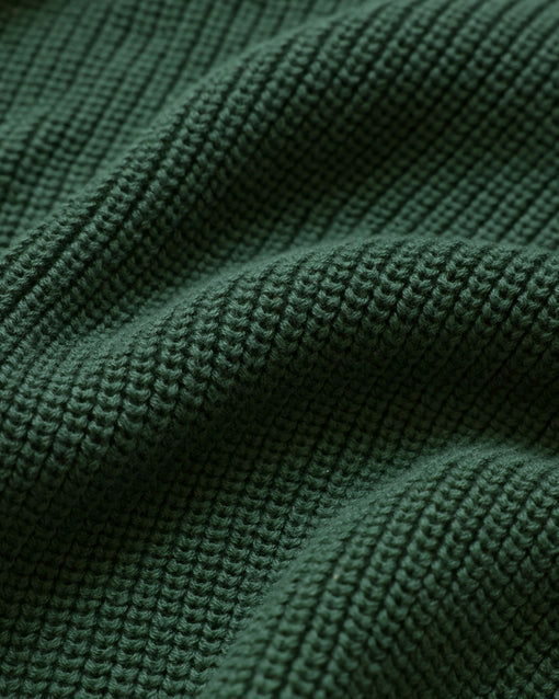 Made in Canada 100% Cotton Knit Half Zip Sweater Forest - Unisex - Province of Canada