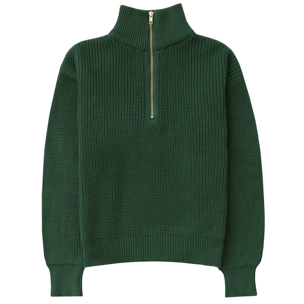 Made in Canada 100% Cotton Knit Half Zip Sweater Forest - Unisex - Province of Canada