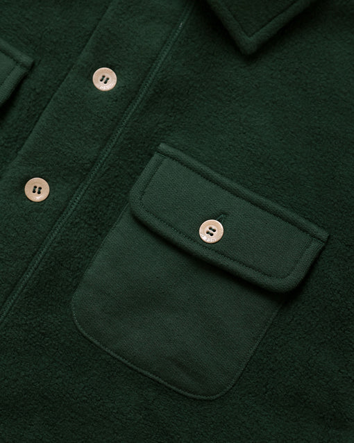 Made in Canada 100% Cotton Reverse Fleece Overshirt Light-Jacket Forest - Unisex - Province of Canada