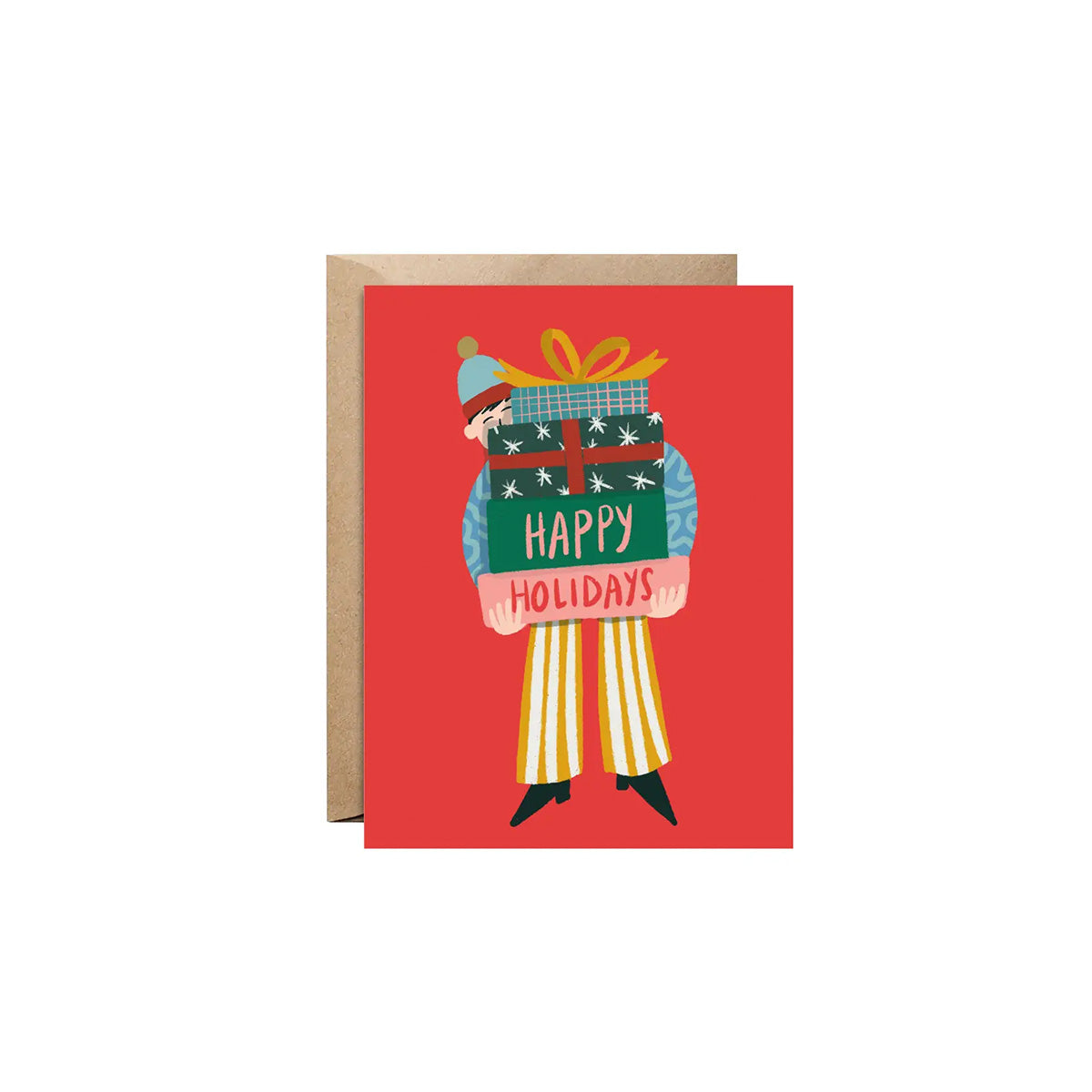 Gift Stack Happy Holiday Greeting Card - Made in Canada