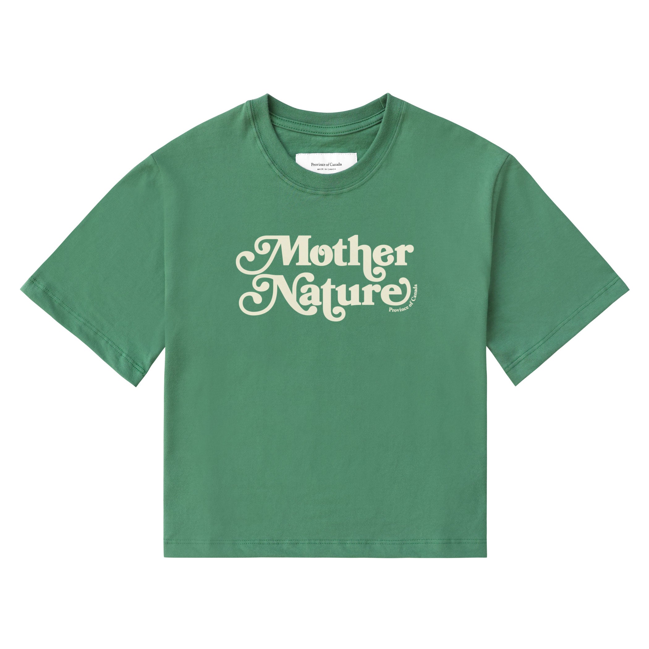Made in Canada 100% Cotton Mother Nature Crop Top Green - Province of Canada