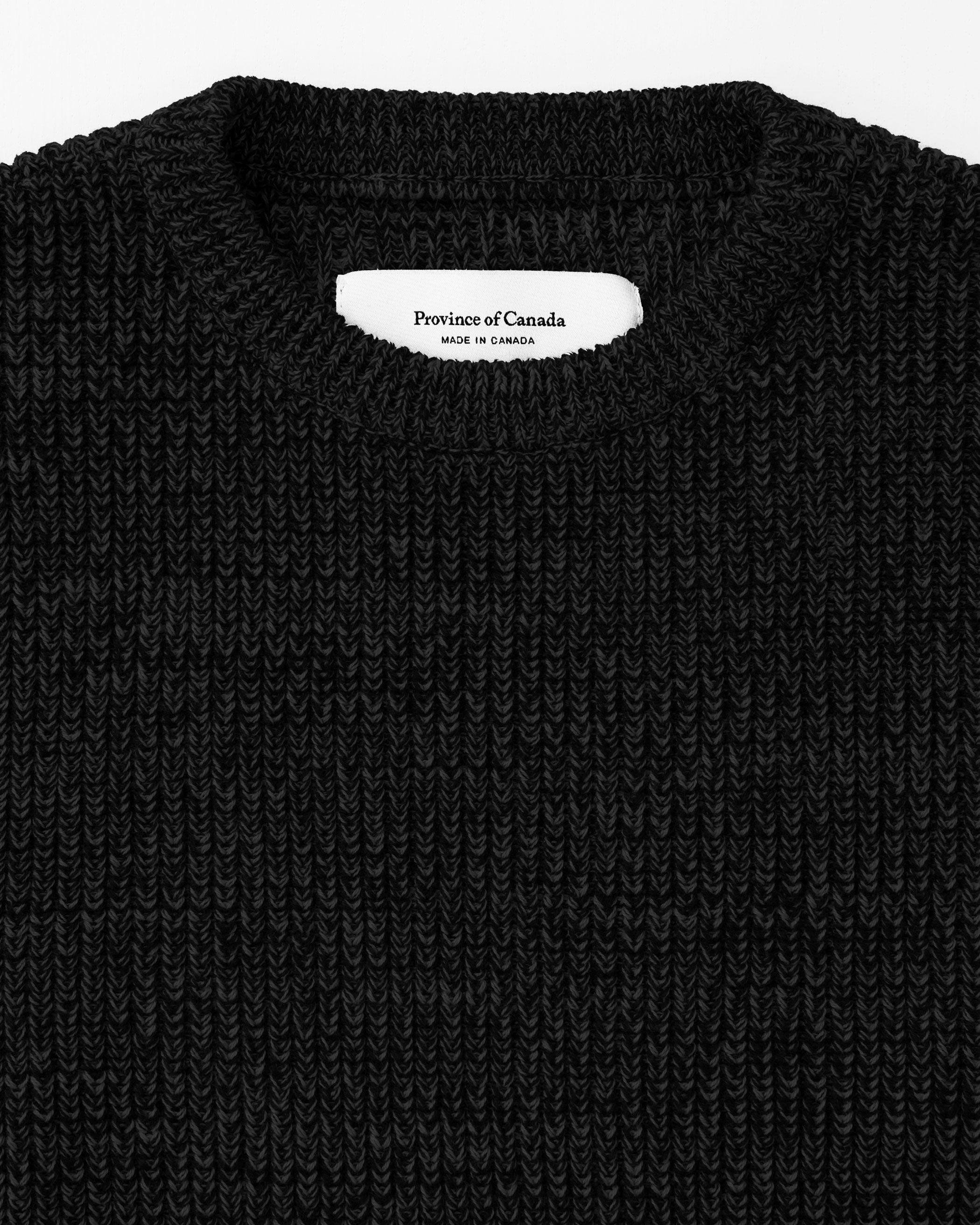 Made in Canada Cotton Knit Sweater Heather Black 100% Cotton - Unisex - Province of Canada
