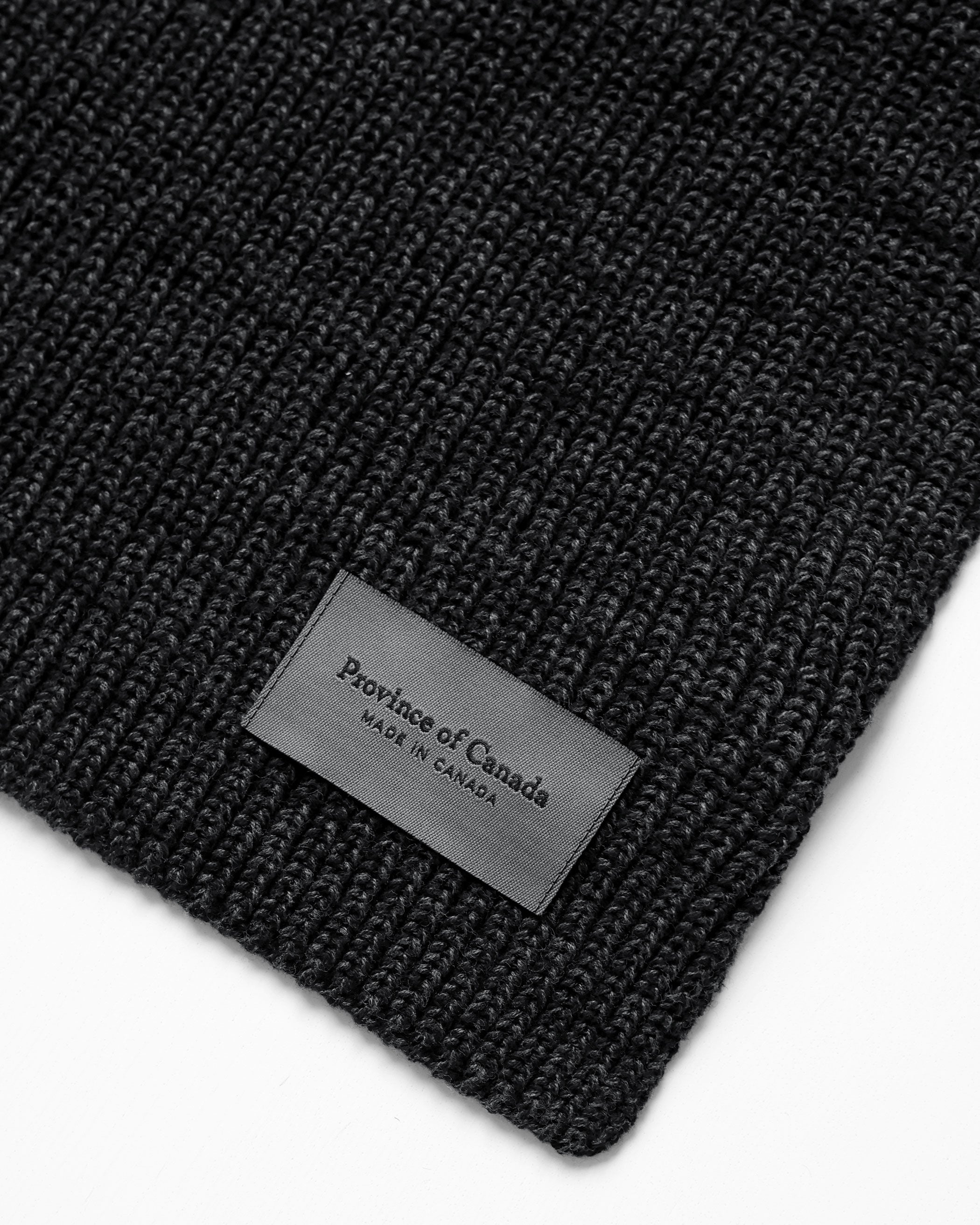 Made in Canada 100% Cotton Knit Scarf Heather Black - Province of Canada