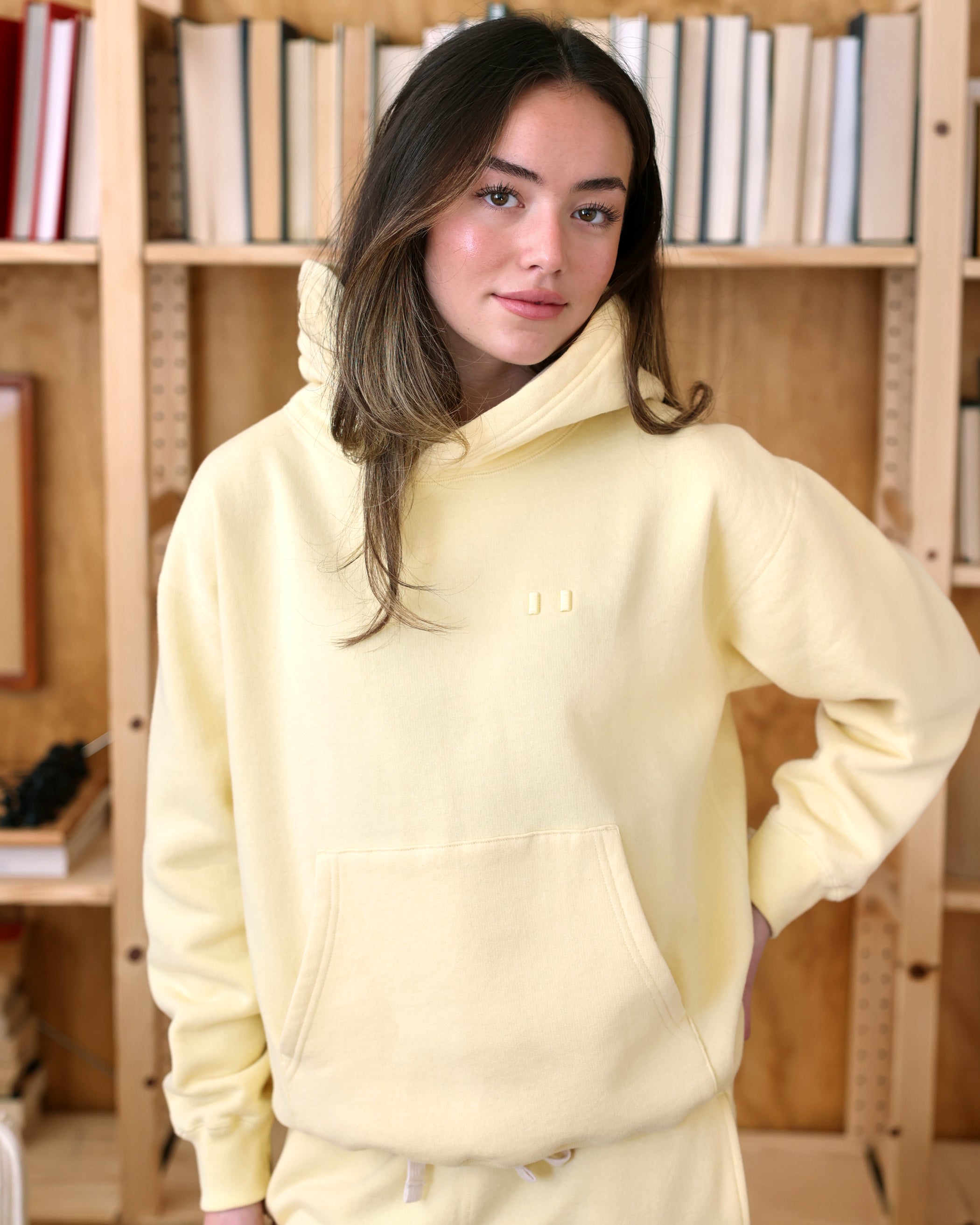 Made in Canada Flag Fleece Hoodie Butter - Unisex - Province of Canada