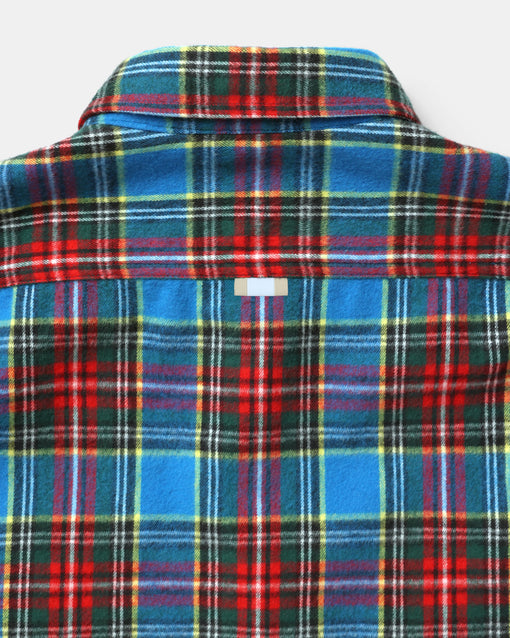 Made in Canada 100% Cotton Juniper Plaid Flannel Shirt Blue Green Red Yellow - Unisex - Province of Canada