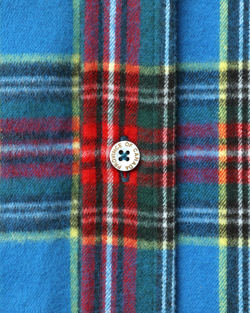 Made in Canada 100% Cotton Juniper Plaid Flannel Shirt Blue Green Red Yellow - Unisex - Province of Canada