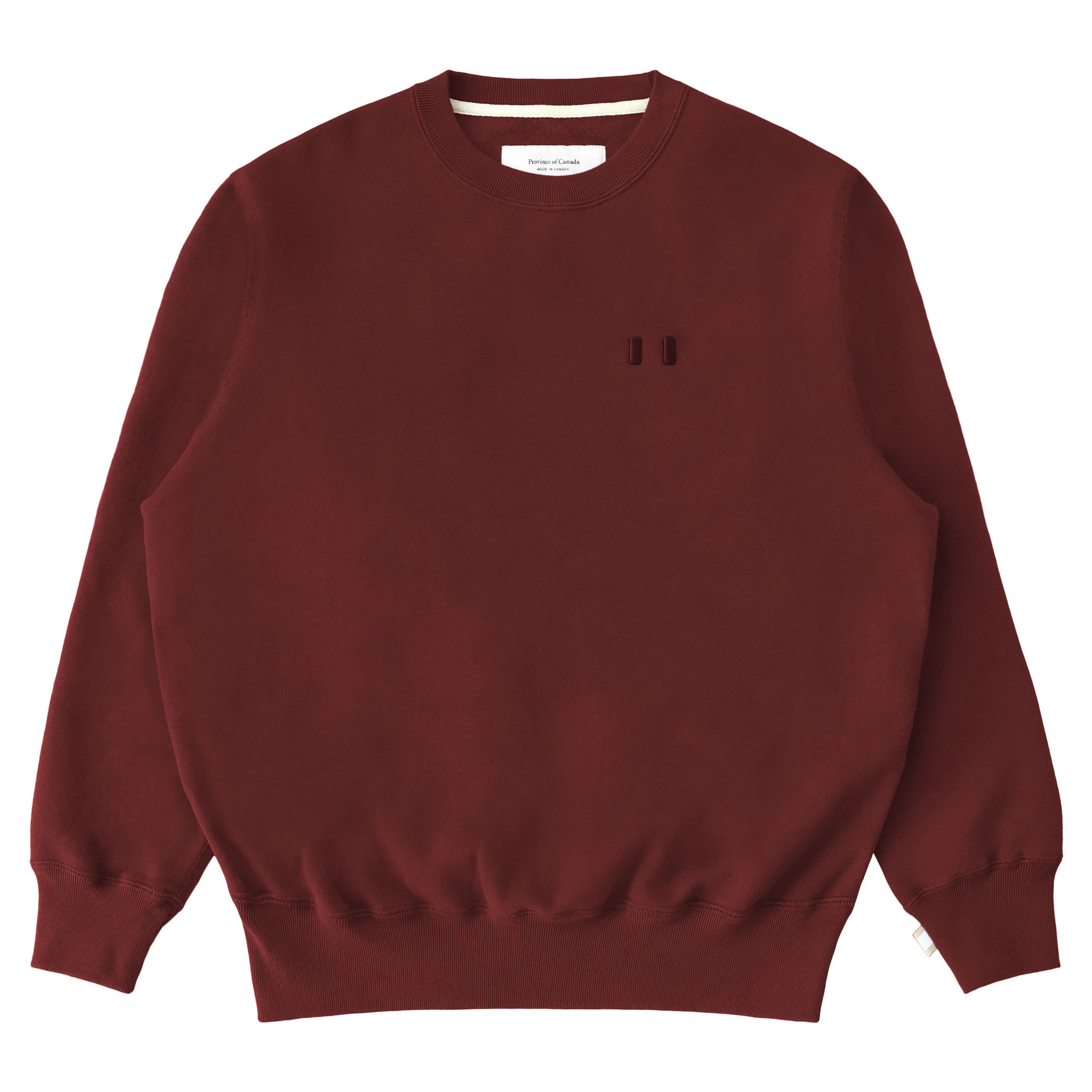 Made in Canada Flag Fleece Sweatshirt Burgundy - Unisex - Province of Canada