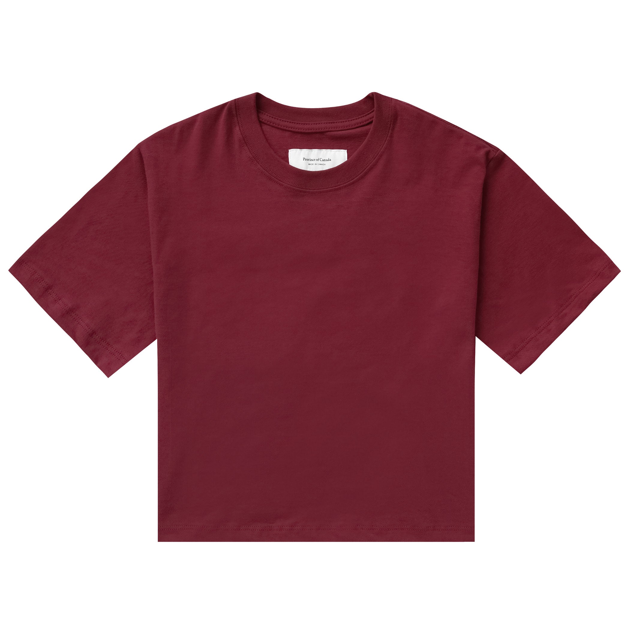 Made in Canada 100% Organic Cotton Monday Tee Crop Top Burgundy - Province of Canada