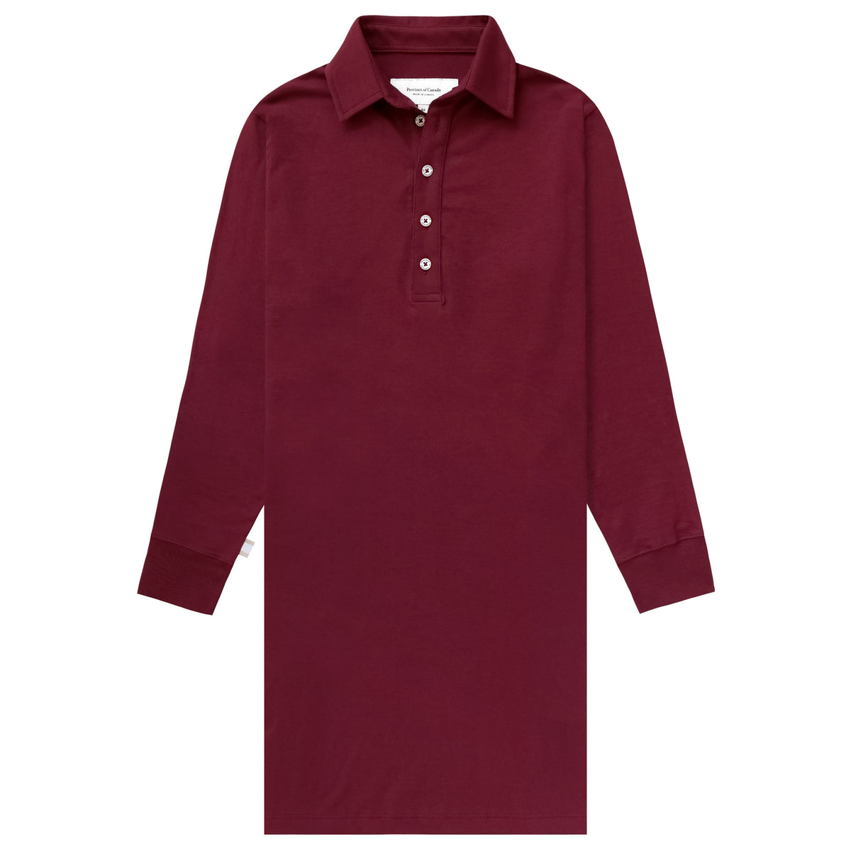 Made in Canada Sunday Polo Long Sleeve Dress Burgundy - Province of Canada