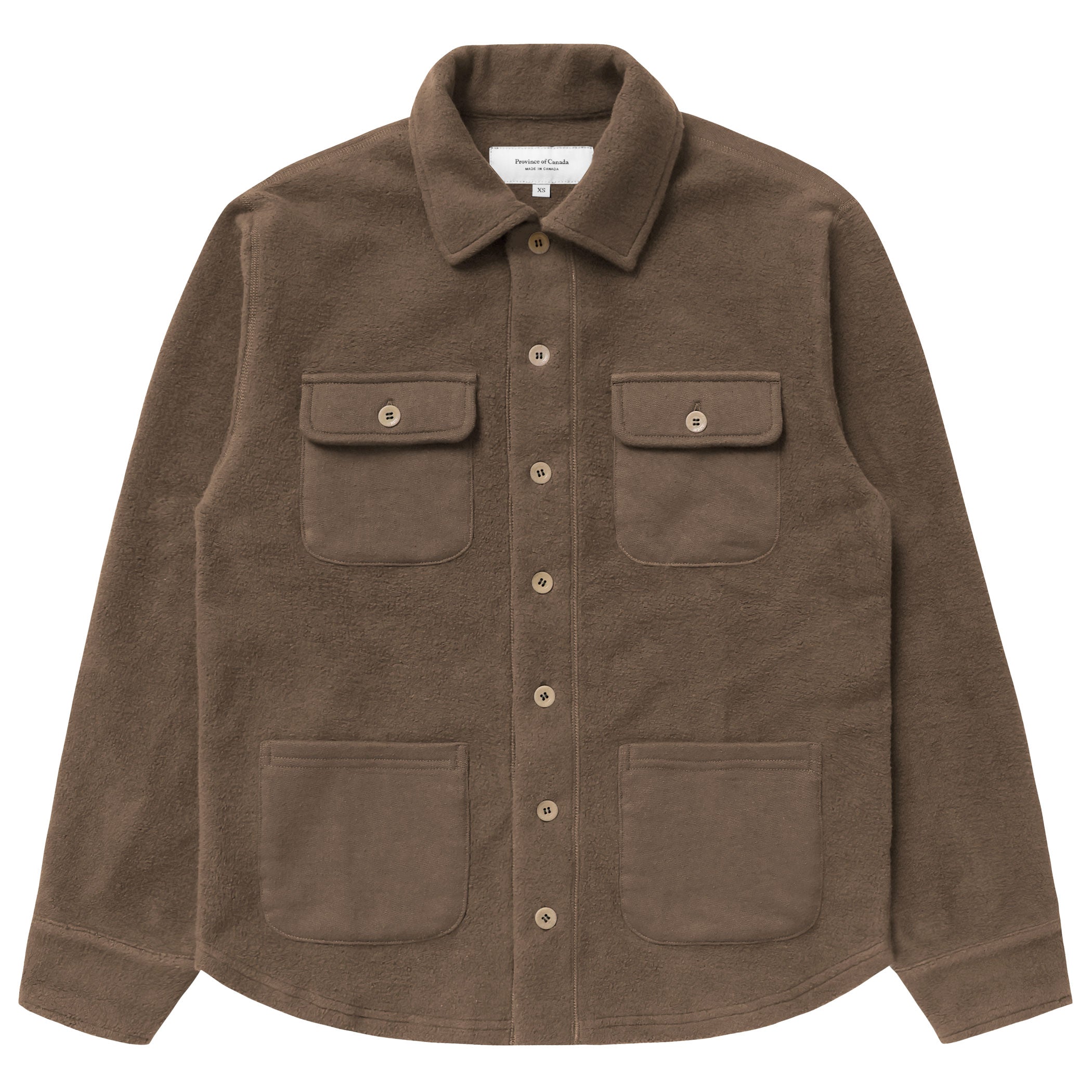 Reverse Fleece Overshirt Chestnut - Unisex - Made in Canada - Province of Canada
