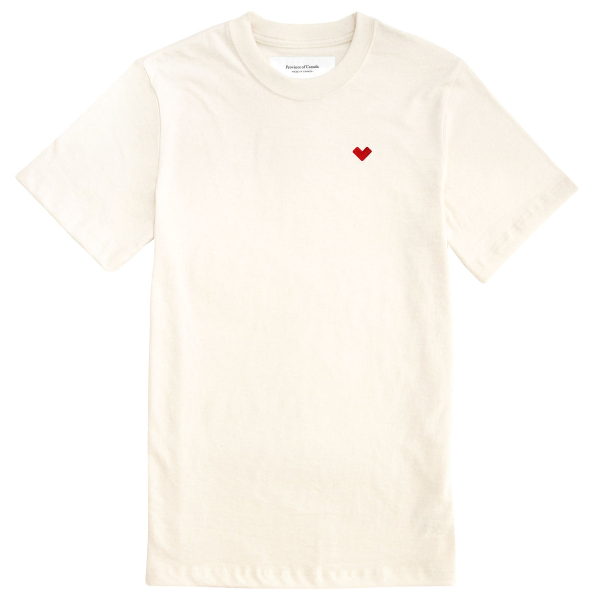 Made in Canada Organic Cotton Heart Tee Natural - Unisex - Province of Canada