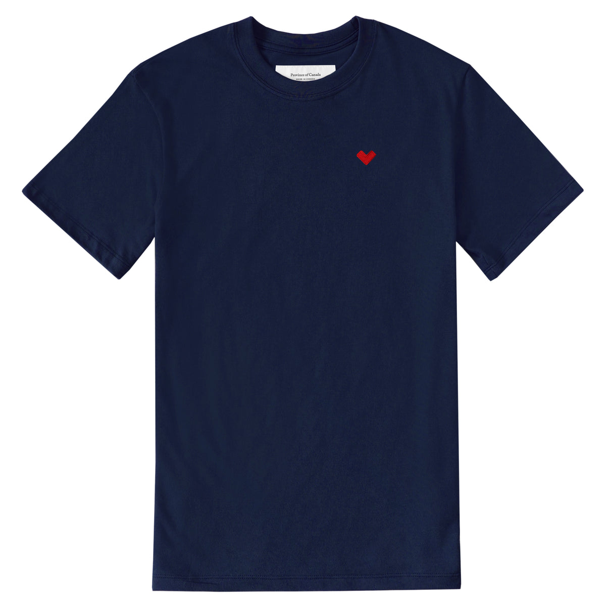 Made in Canada Organic Cotton Heart Tee Navy - Unisex - Province of Canada