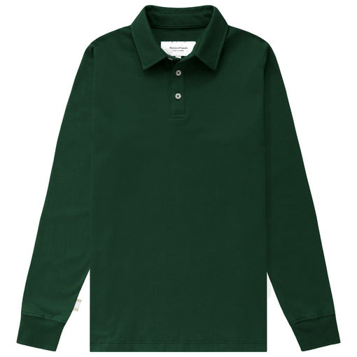 Made in Canada 100% Organic Cotton Sunday Polo Long Sleeve Shirt Forest - Unisex - Province of Canada
