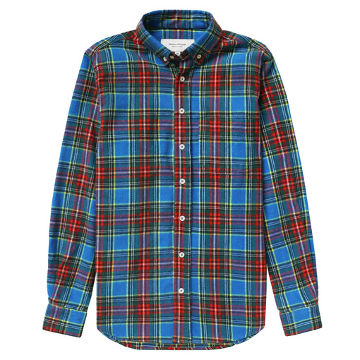 Made in Canada 100% Cotton Juniper Plaid Flannel Shirt Blue Green Red Yellow - Unisex - Province of Canada